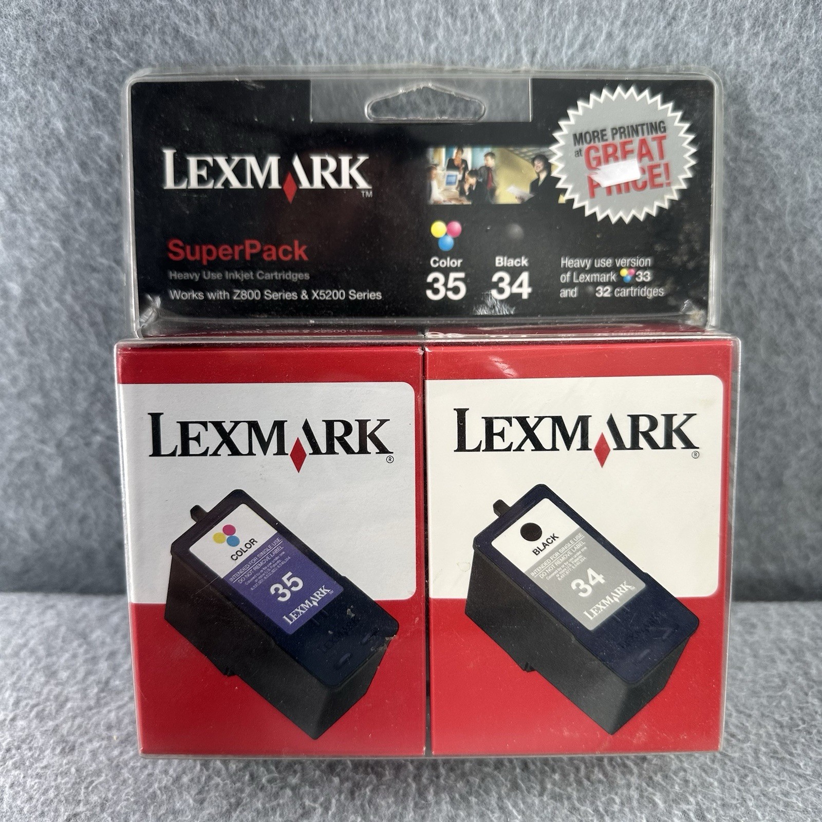 Genuine Lexmark 34 35 Ink Cartridges Black 2pk X Series X2500 Z Z1300 Z1310 OEM