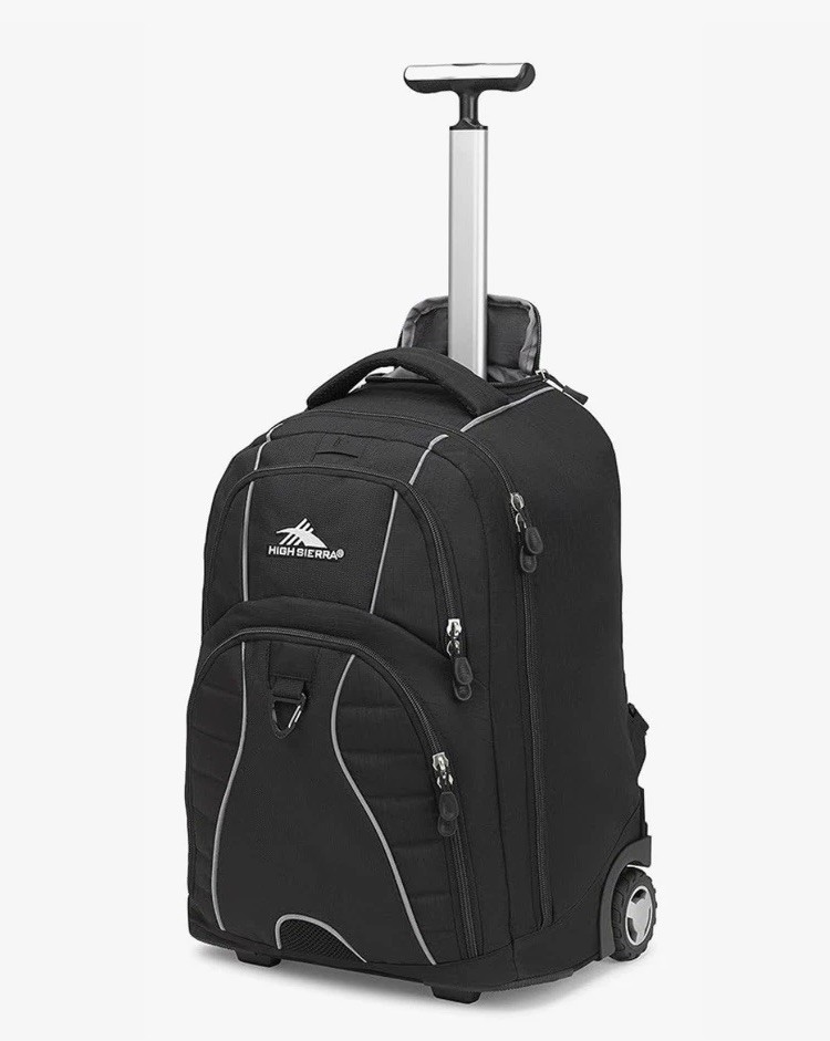NWT High Sierra Freewheel Wheeled Laptop Backpack, Black & Camo One Size