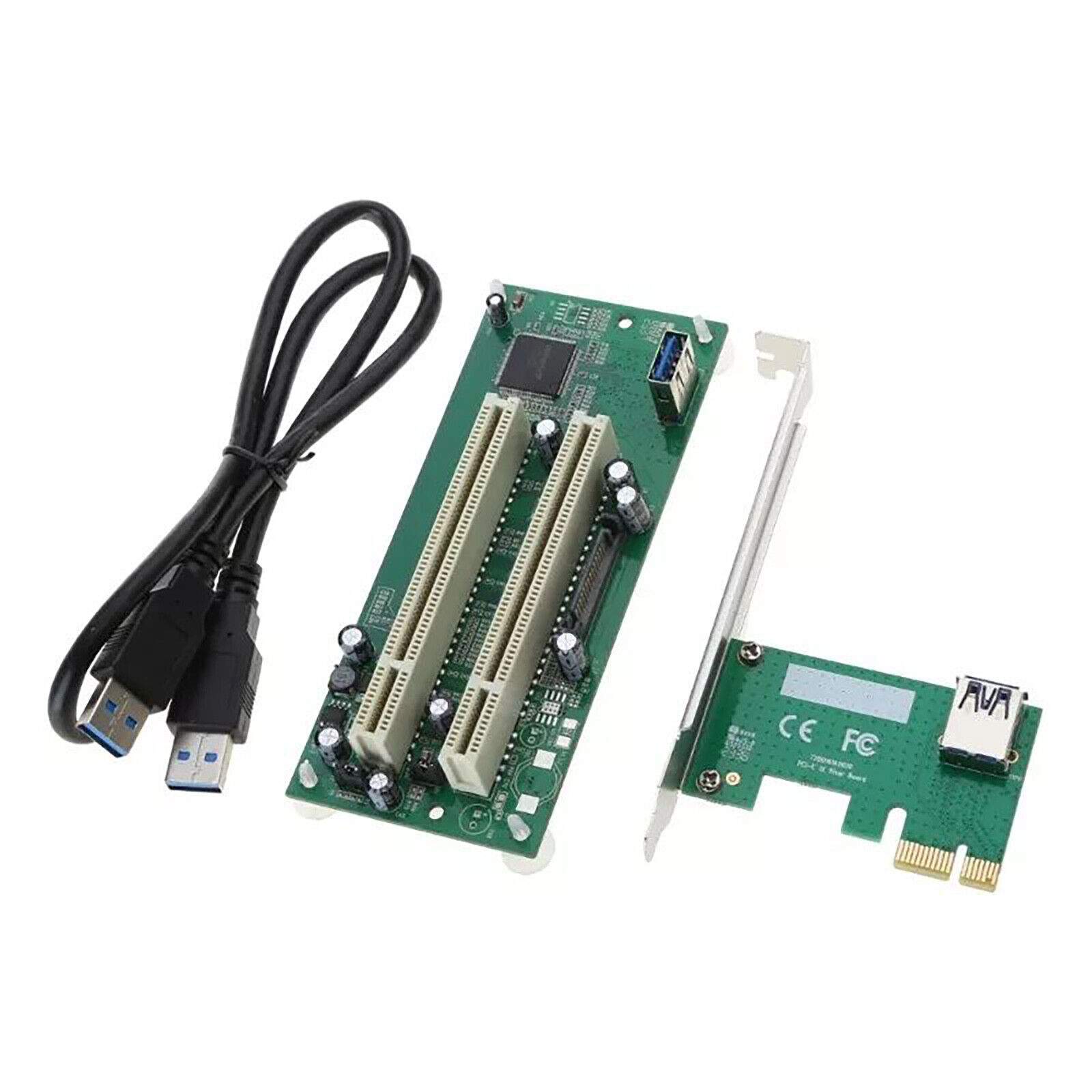 PCI-E to 2xPCI Adapter Cable PCIE x1 to x16 Card PCI-Expansion Card  Converter