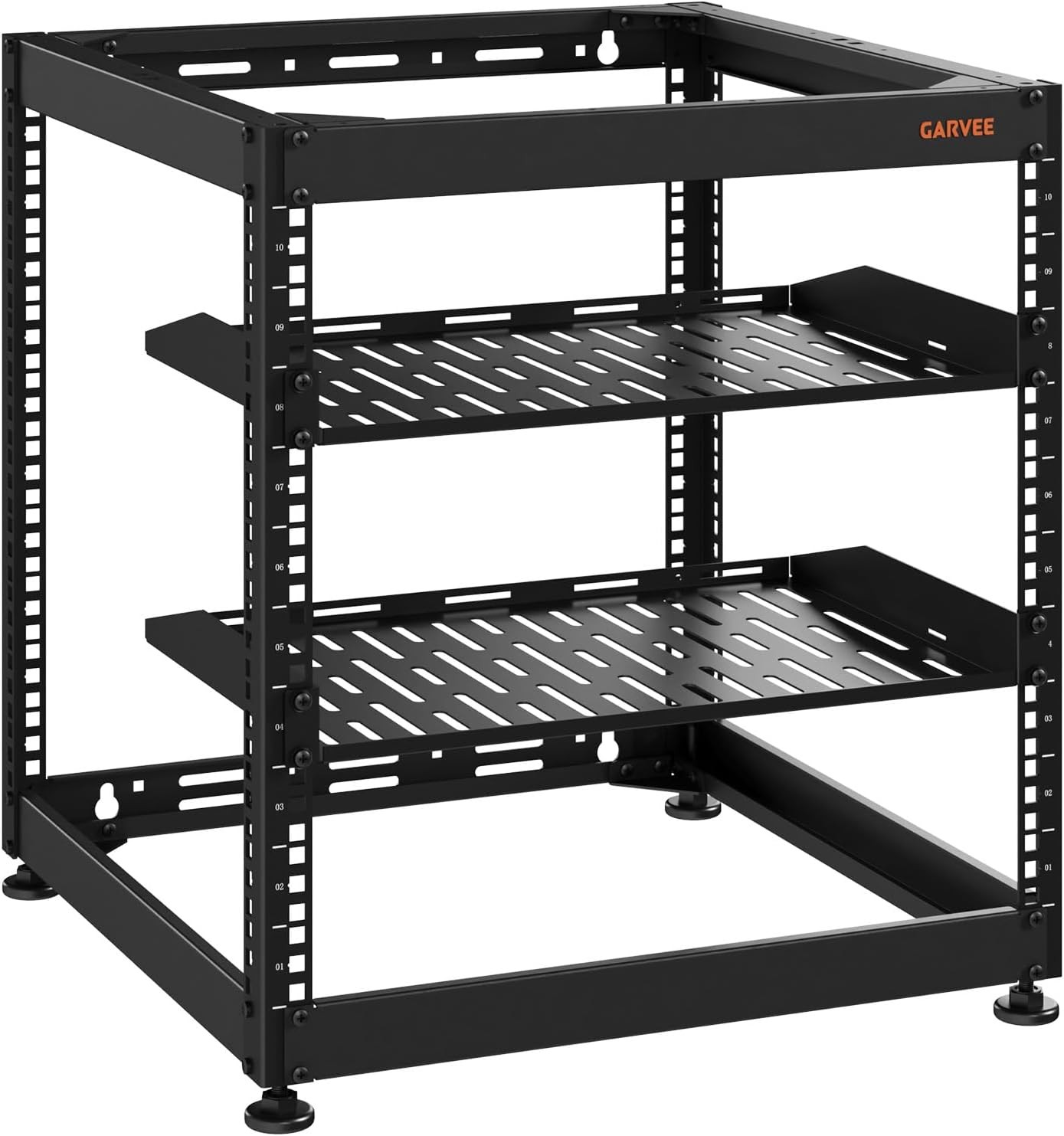 10U/15U/20U 4 Post Open Frame Server Rack Network AV Rack Floor Stand Wall Mount