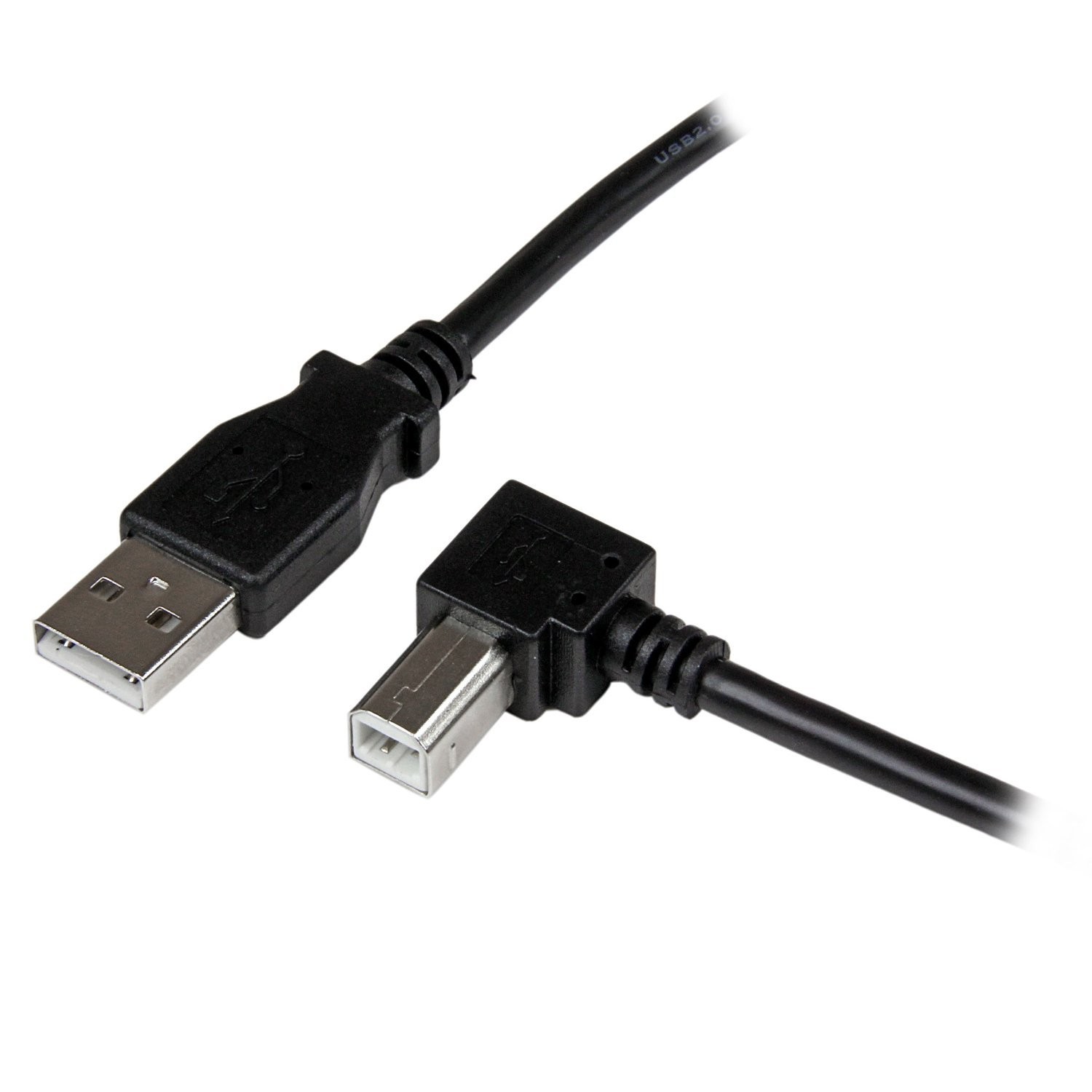 StarTech 2m USB 2.0 USB-A to Right Angle USB-B Cable - M/M 2 m, Black