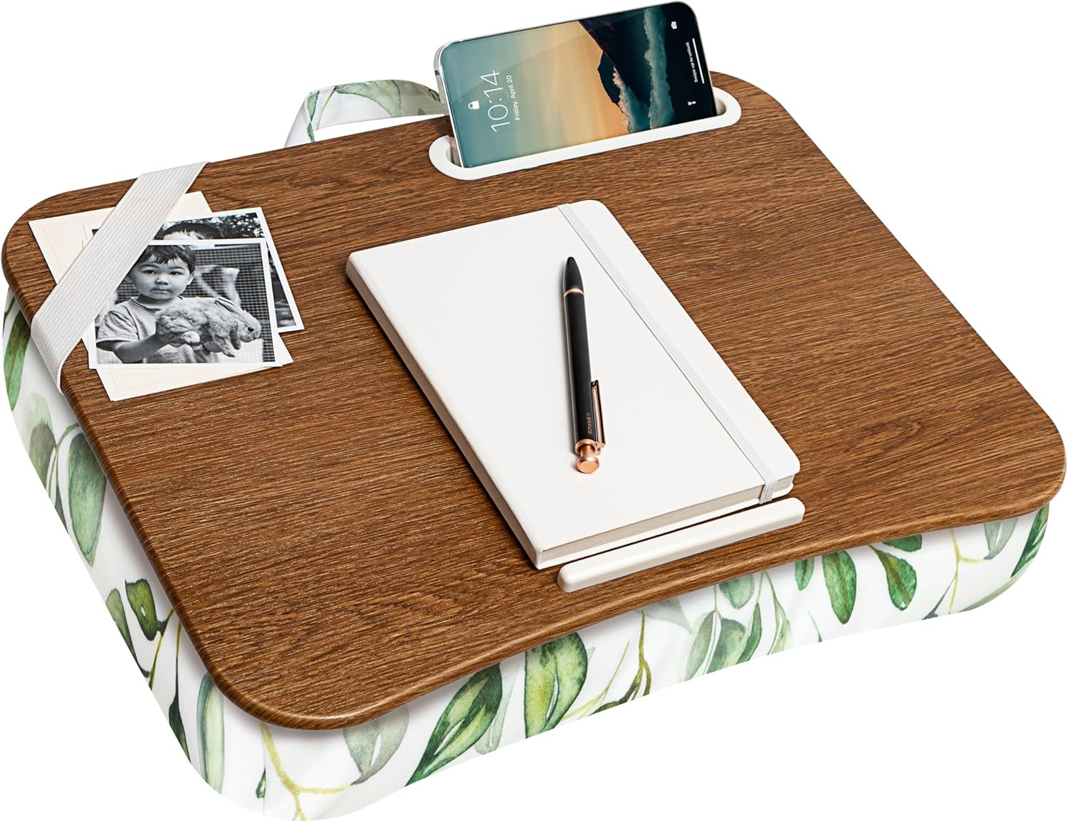 Designer Lap Desk – Watercolor Leaves, Fits 15.6” Laptops