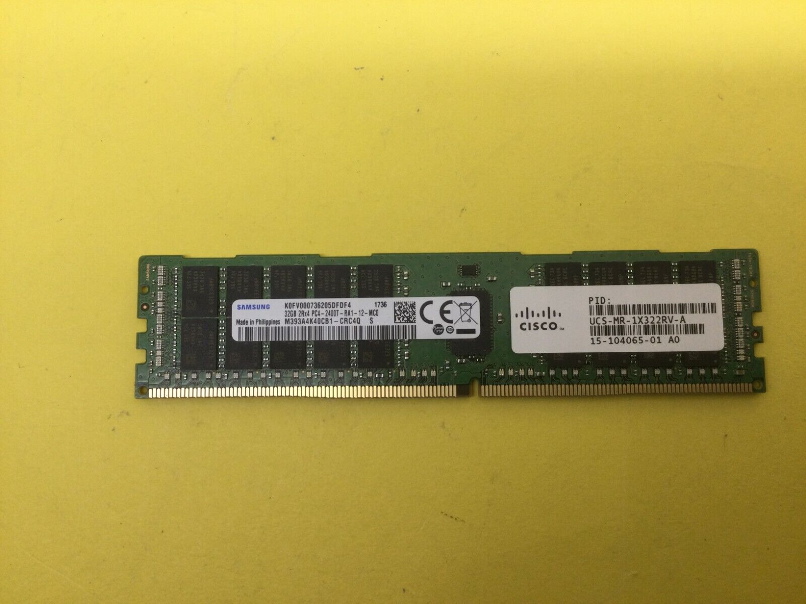 UCS-MR-1X322RV-A CISCO 32GB (1X32GB) 2RX4 PC4-2400T SERVER MEMORY 15-104065-01