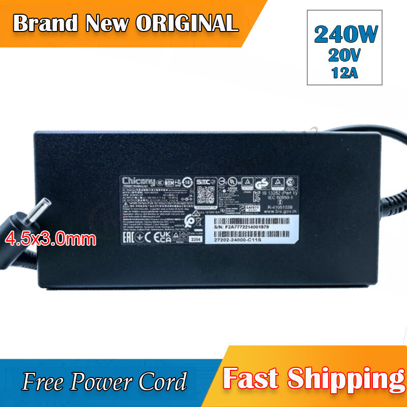 OEM MSI Katana 15 B13VGK-484US 15.6" Laptop Charger Adapter A20-240P2A 4.5x3.0mm