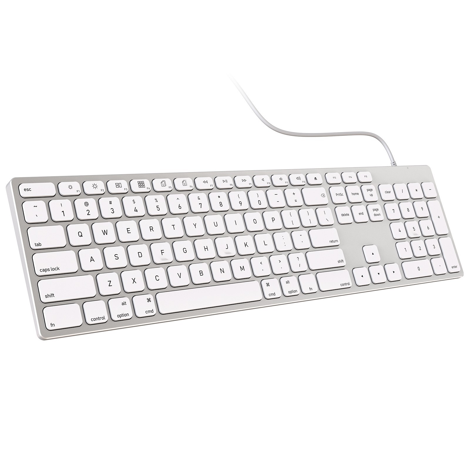 Aluminum Wired Keyboard for Mac OS Devices with Numeric Keypad for Apple iMac