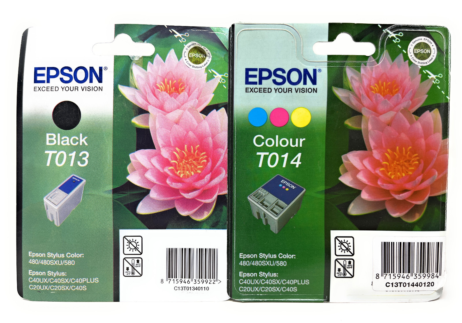 EPSON T013+T014 ORIGINAL CARTRIDGE BLACK+COLOR STYLUS C20/C40 STYLUS COLOR 480