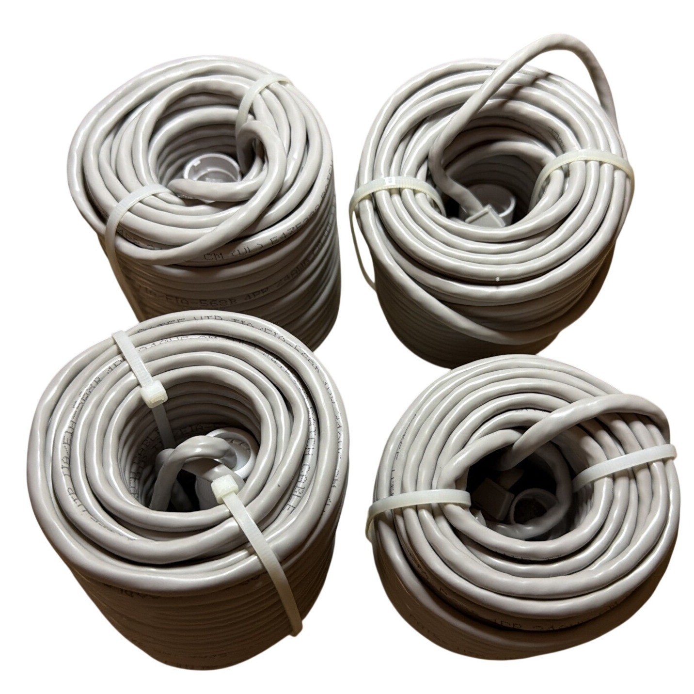 4 Gray Ethernet Patch Cables RJ45 24AWG 4-Pair POE Cord, Lorex Camera Compatible