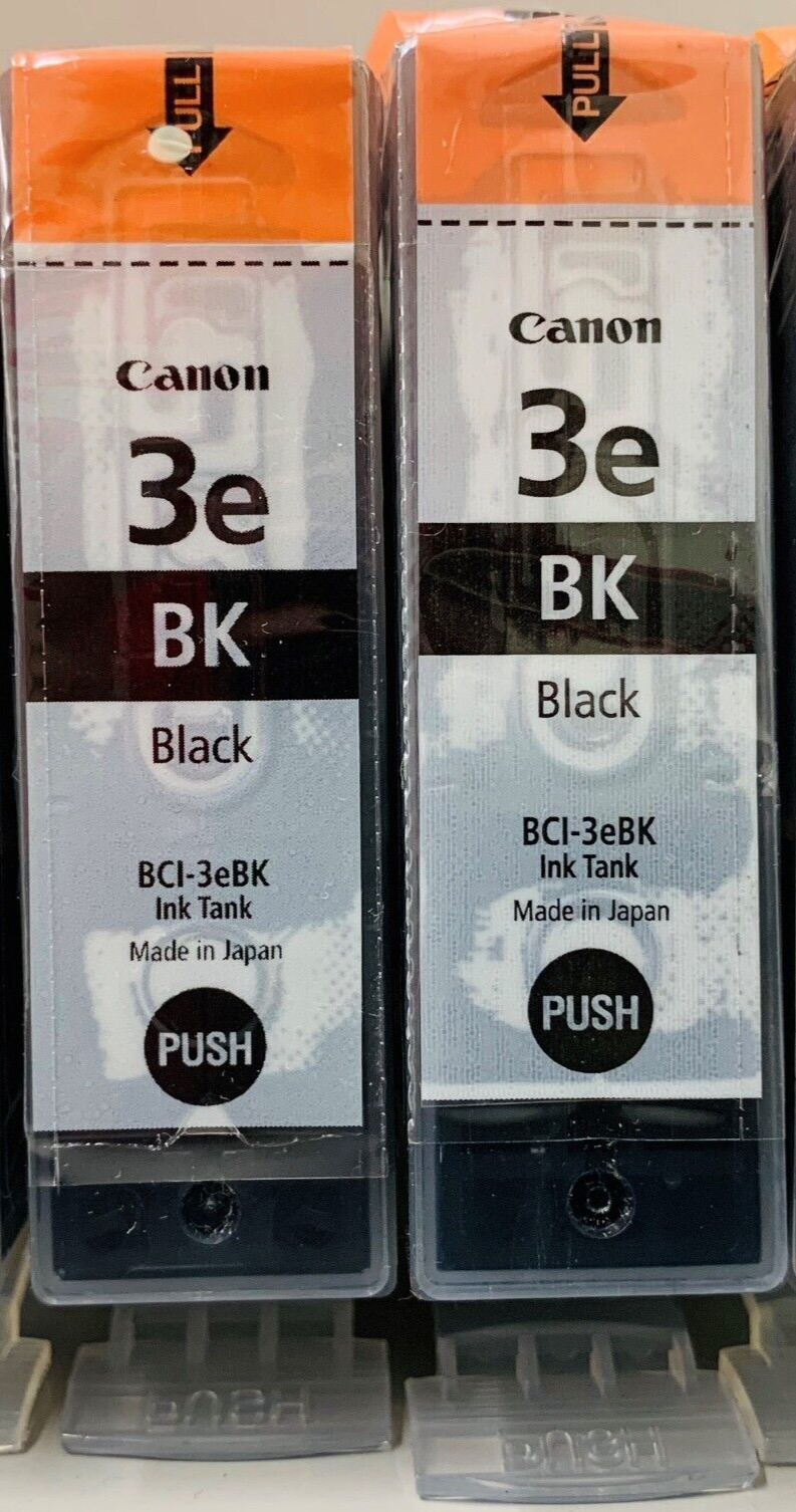 New Genuine Canon BCI-3e Black 2PK Ink Cartridges  i850, i860, S400