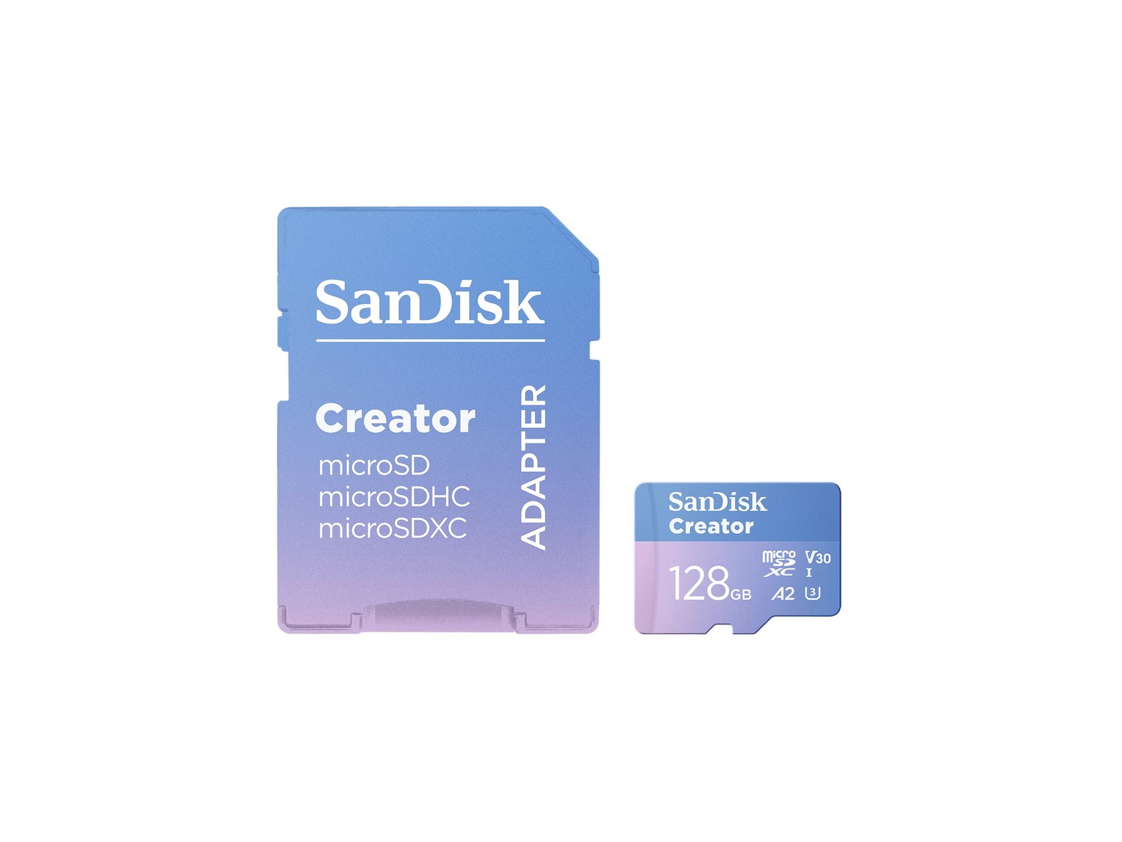 SanDisk Extreme microSD+SD/s Creator Secure Digital (SD) 128 SDSQXAA-128G-GN6MS