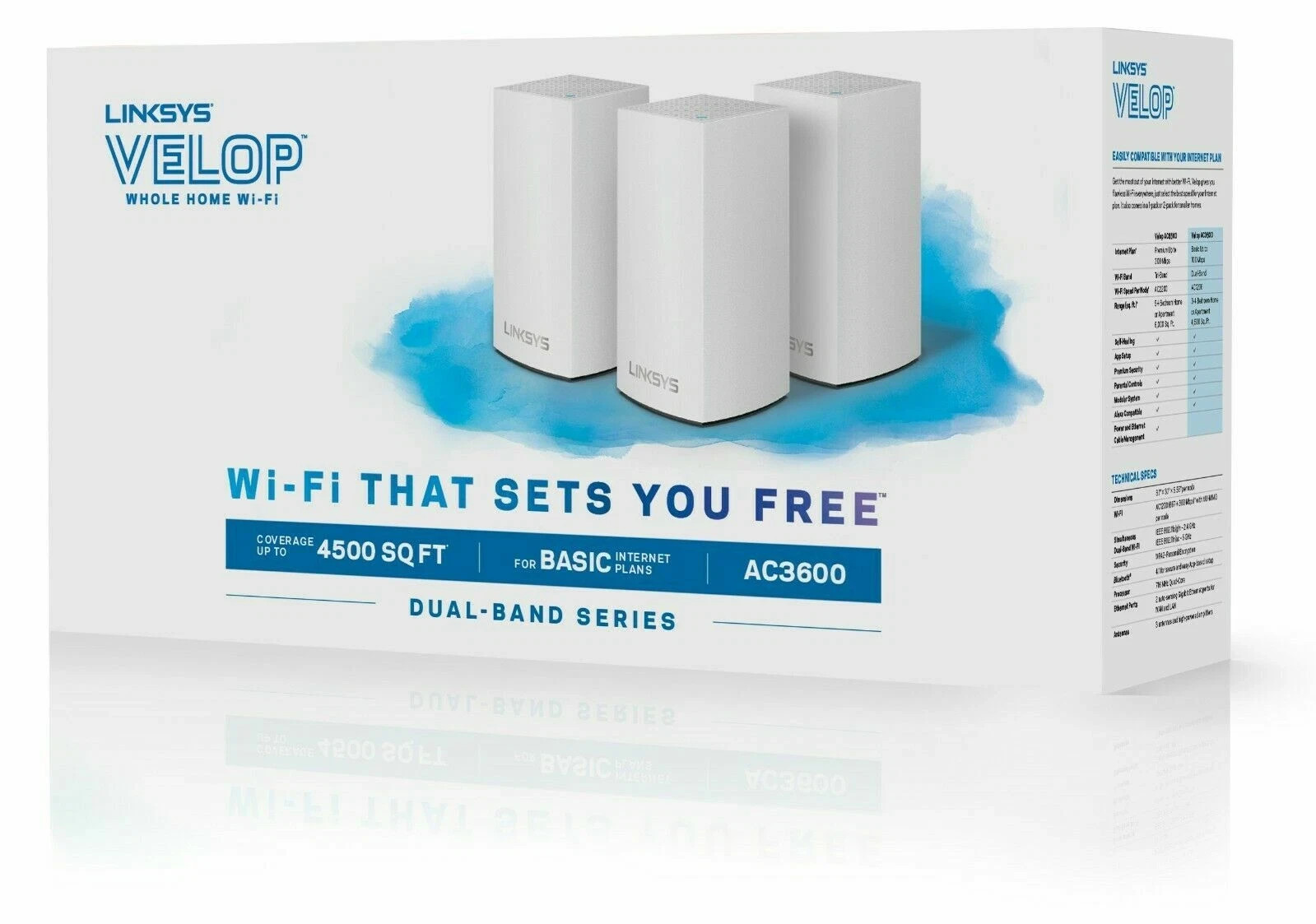 Linksys VELOP Smart Mesh Whole Home Wifi System AC3600 - 3 Pack (VLP0103) [LN]™