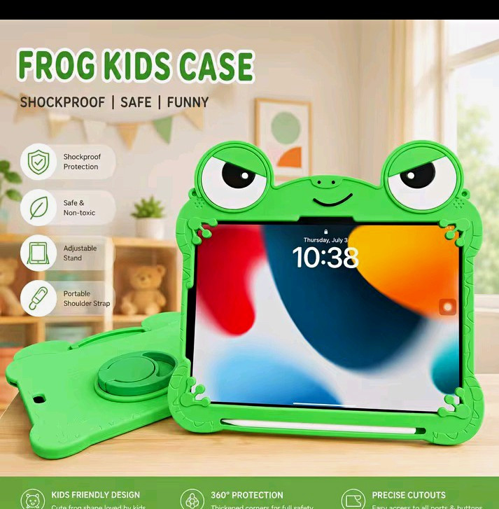 Green Frog Shockproof Stand Case w/ Strap for Samsung Galaxy Tab A11 8.7" WWW