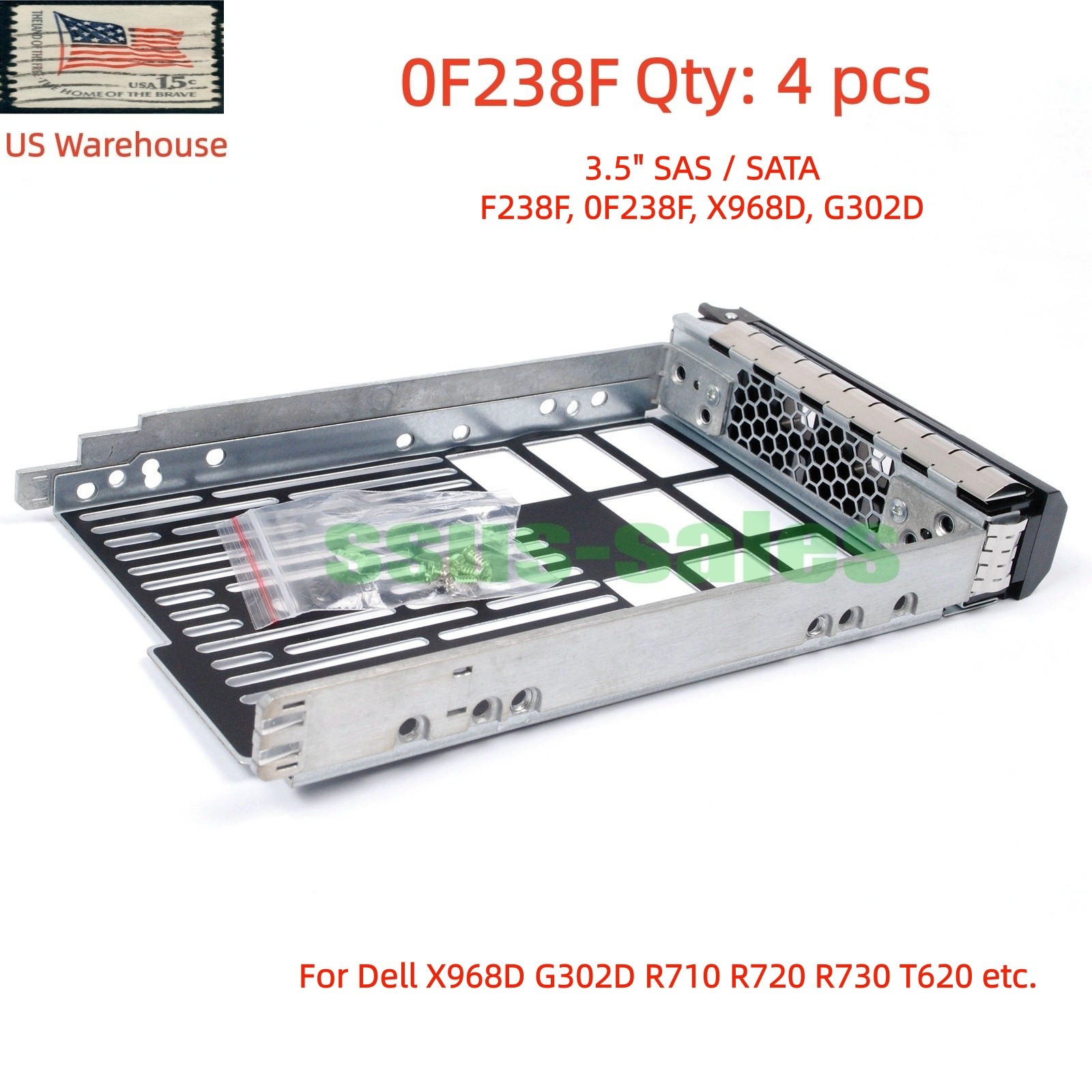 X4 0F238F 3.5" SAS SATA Hard Drive Tray Caddy For Dell R710 R720 R730 T610 T630