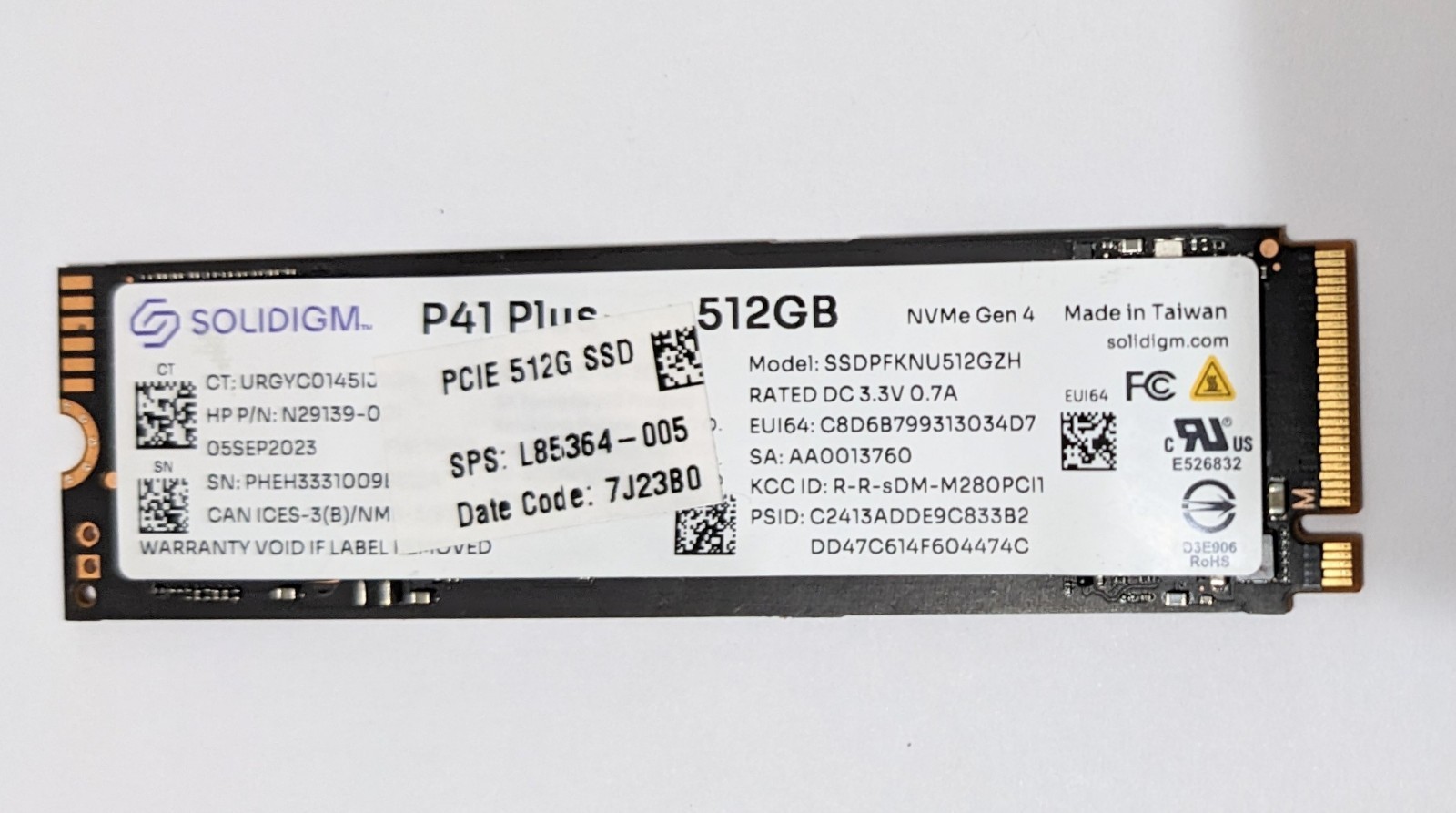 ​Solidigm P41 Plus 512GB PCIe 4.0 NVMe M.2 2280 SSD (SSDPFKNU512GZH) - Tested