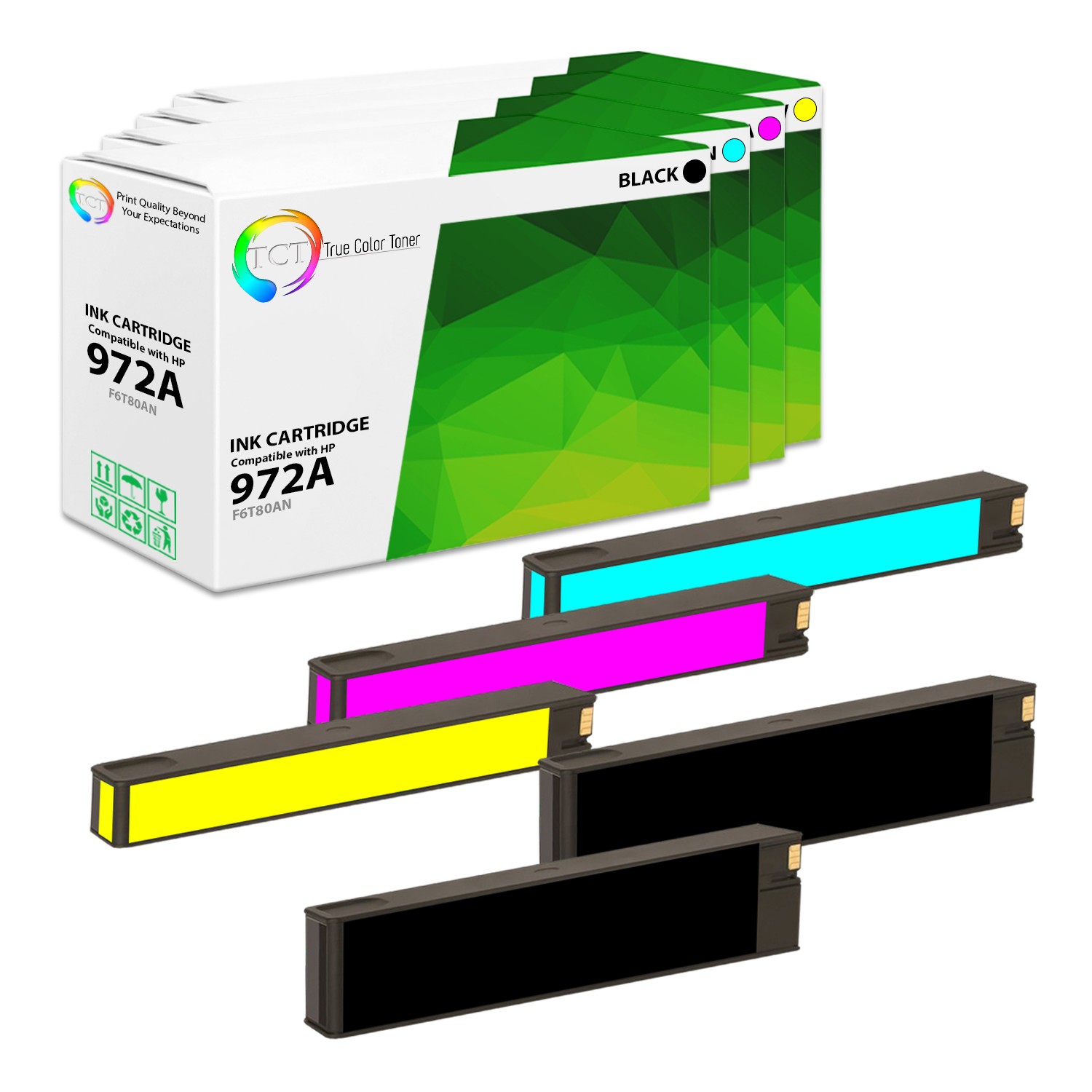 5Pk TCT 972A Combo For HP PageWide Pro 352dw 452dn 477dn 477dw 552dw Compatible