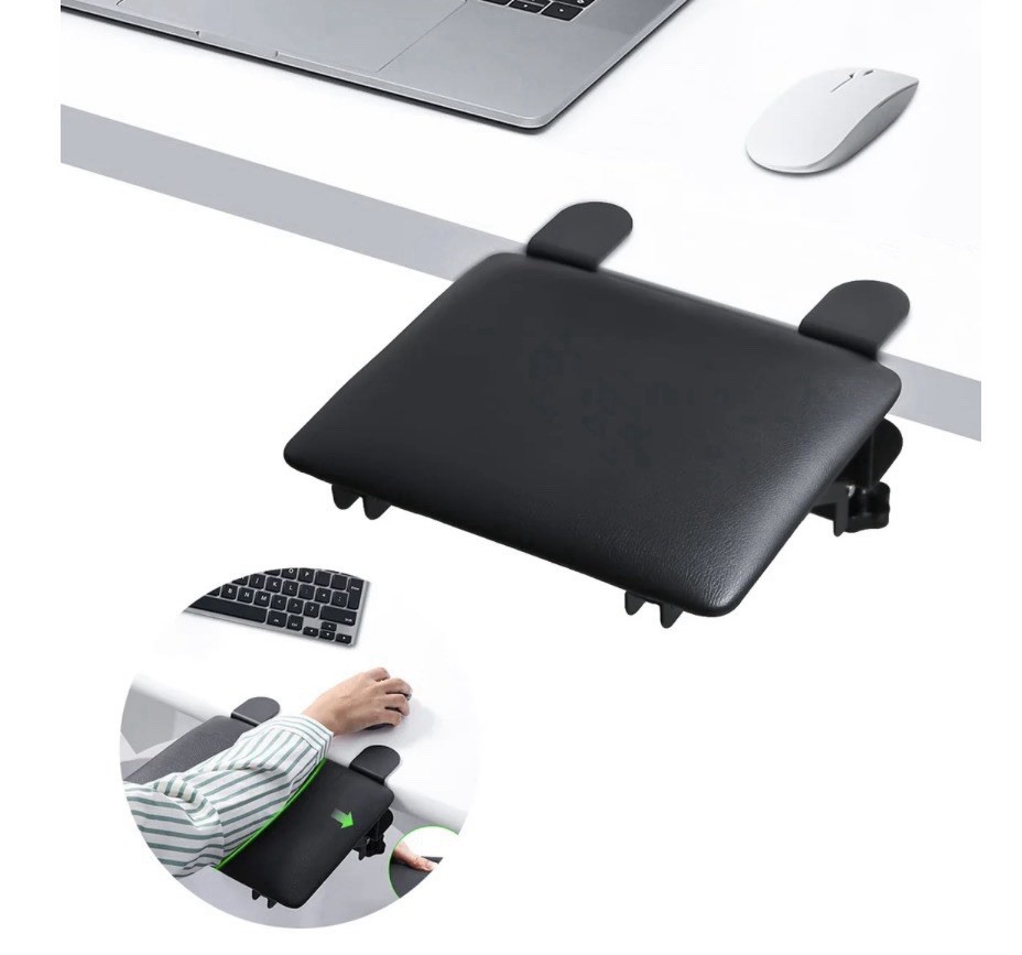 eulps Foldable Desk Extender Tray, Arm Rest for Desk, Ergonomic Forearm Leather
