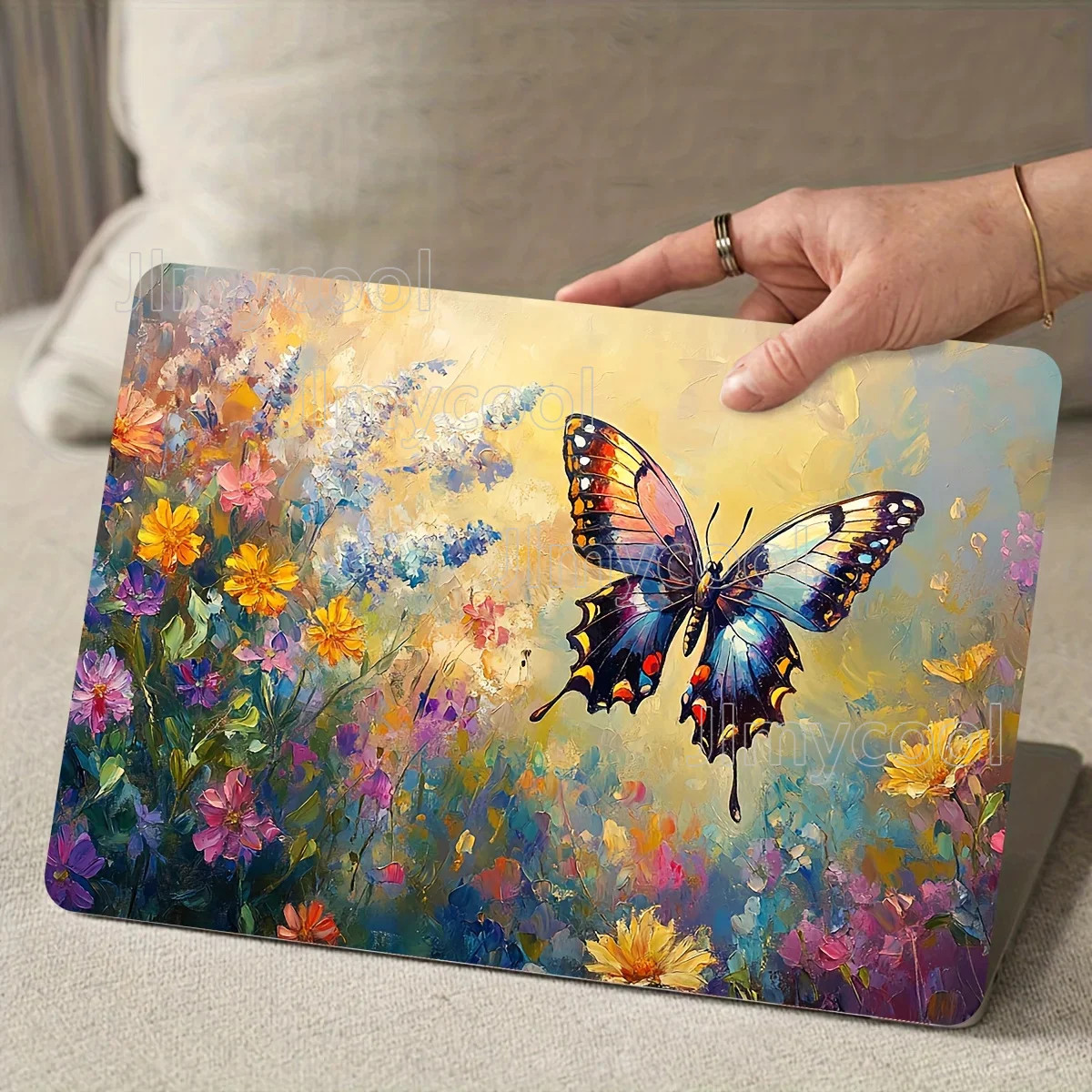 2Pcs Art Butterfly and Flower Laptop Skin PVC Burn for Laptops Decal