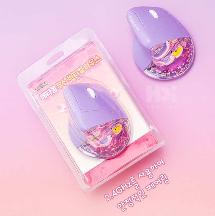 Pokemon Ditto Metamon Vertical Wireless Mouse Korea Exclusive Bluetooth 2.4G