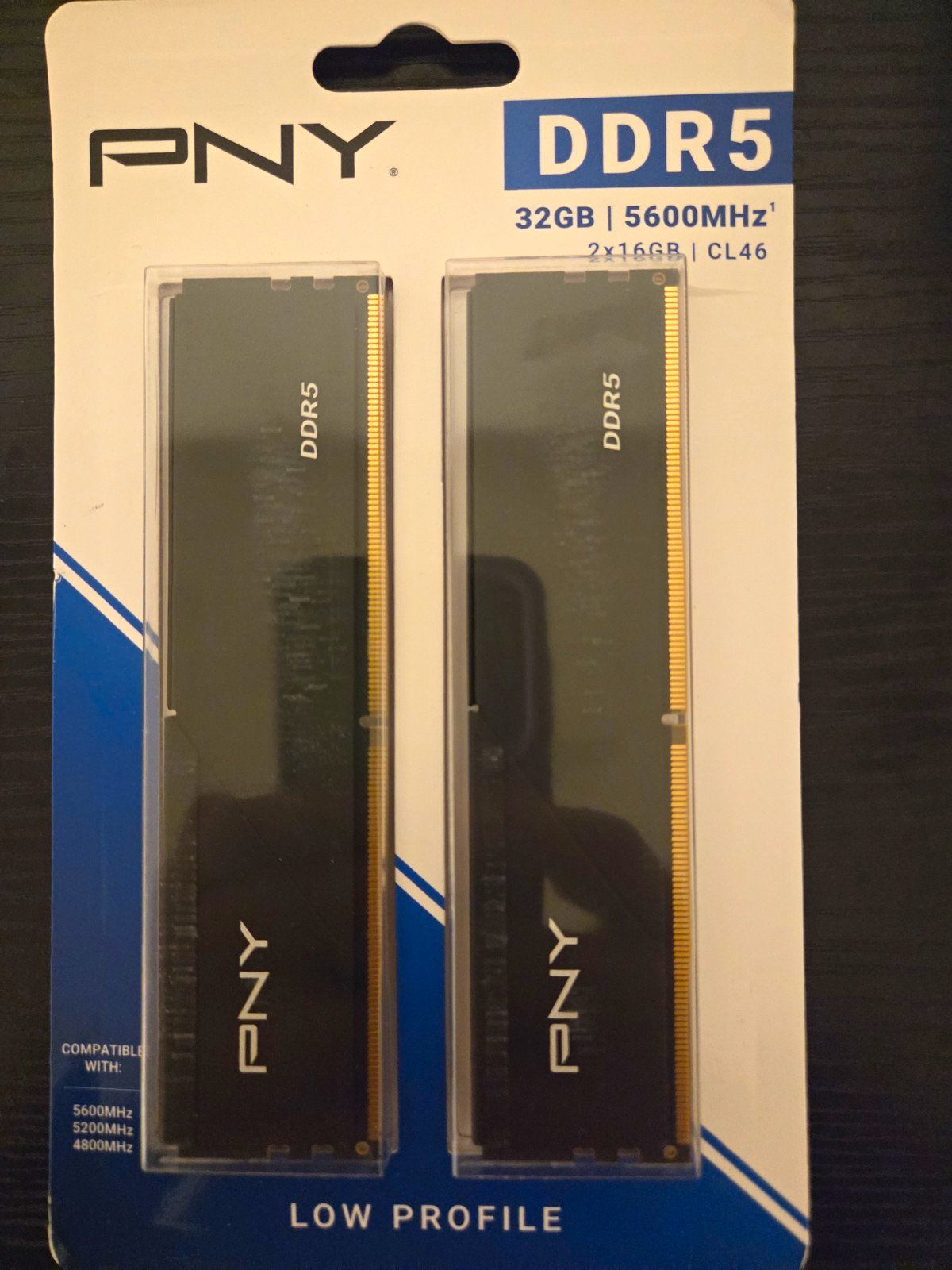 PNY Performance DDR5 32GB (2x16GB) 5600 CL46 DIMM XMP 3.0 Low Profile