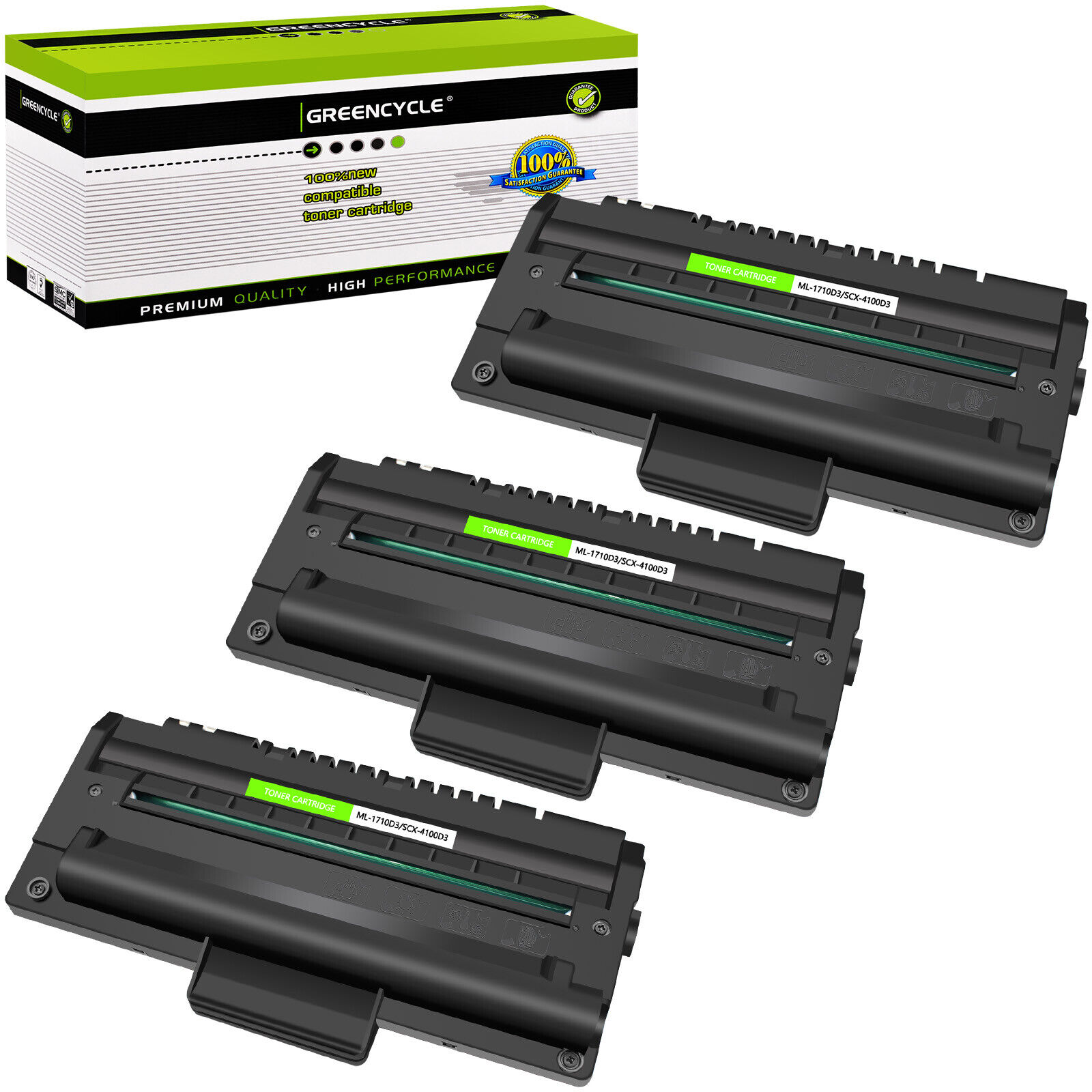 3 High Yeild Toner Cartridge Compatible For Samsung SCX-4100D3 SCX-4100 Printer