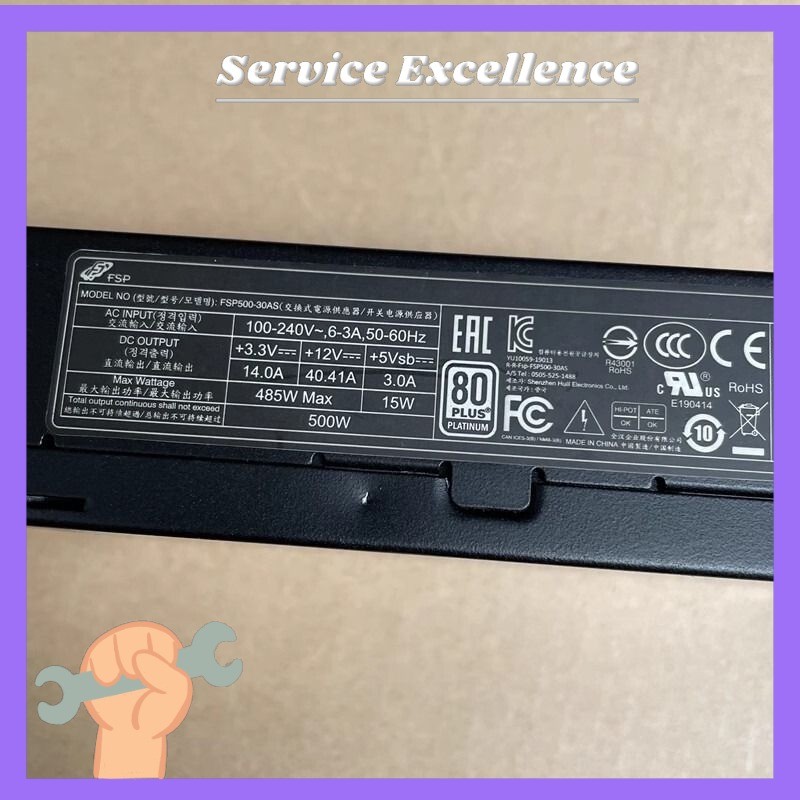 FSP500-30AS Flex 500W Power Supply 100-240V For Intel Ghost Canyon NUC9 Element