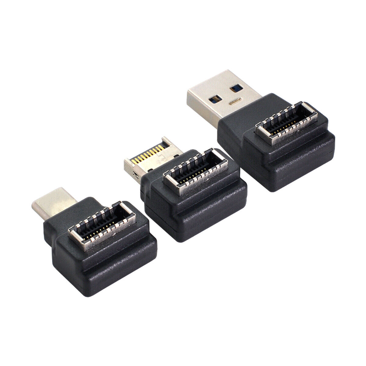 Cablecc  3pcs Adapter USB 3.1 Front Panel Type-A & Type-C Header Female Type-E