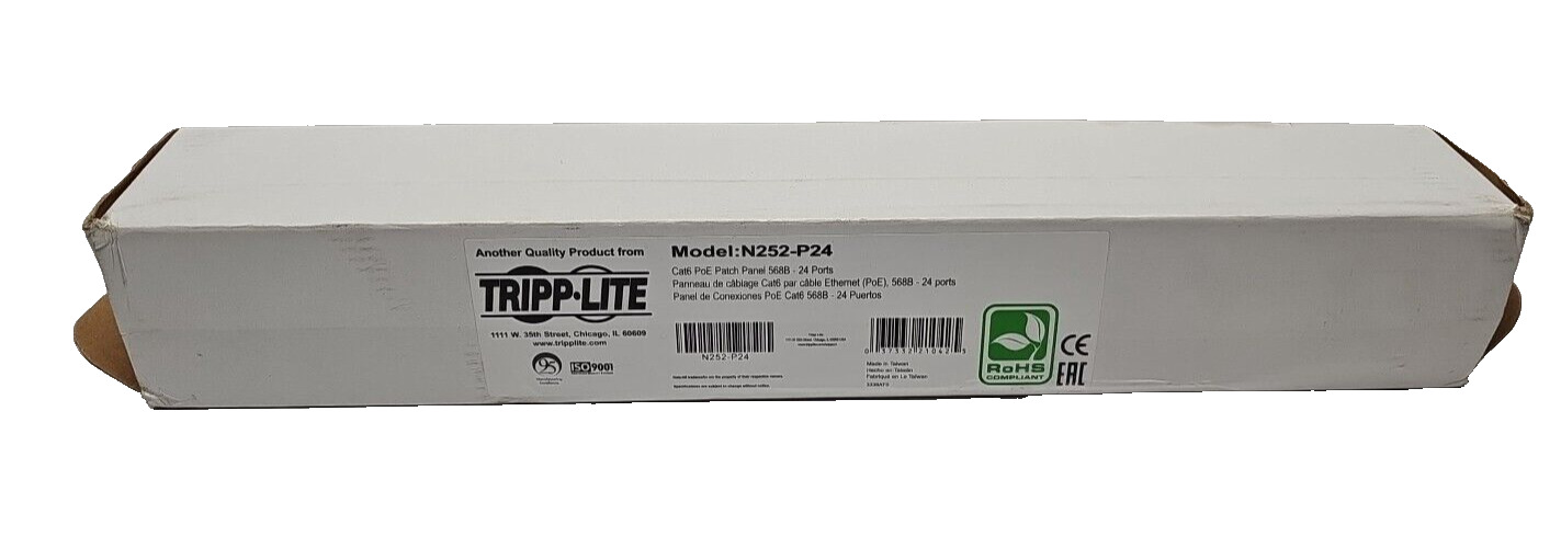 Tripp Lite Cat6 PoE Patch Panel 24-Port 568B N252-P24