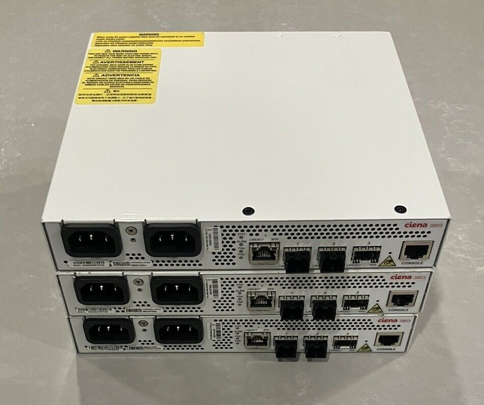 Lot of 3 Ciena 170-3903-900 Ethernet Business Demarcation Switch