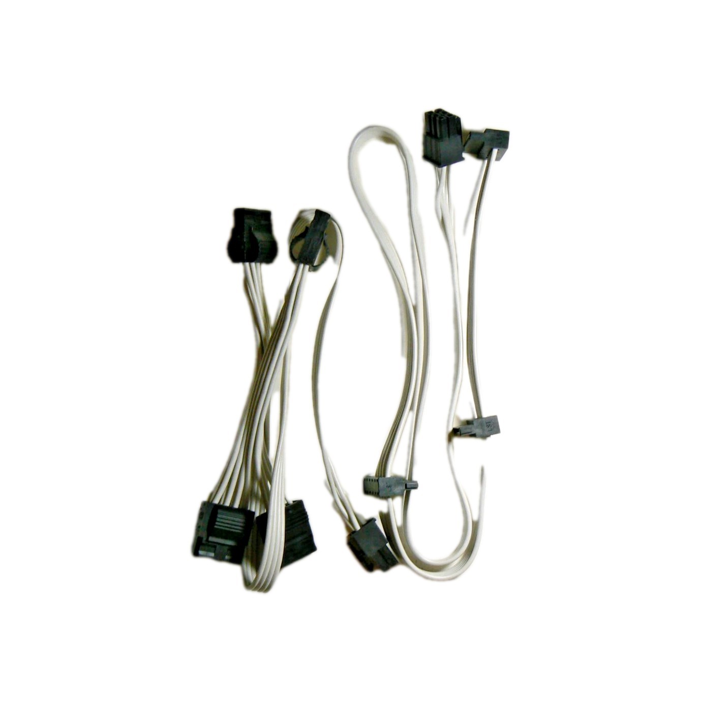 6-Pin to 4-Pin Molex & 6-Pin to 15-Pin SATA Power Adapter Cable Pair - NEW