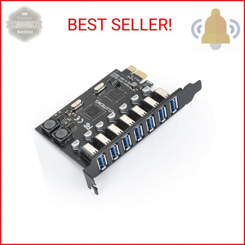 ELUTENG PCIE USB 3.0 Card 7 Ports PCI Expree to USB Expansion Card Super Speed 5