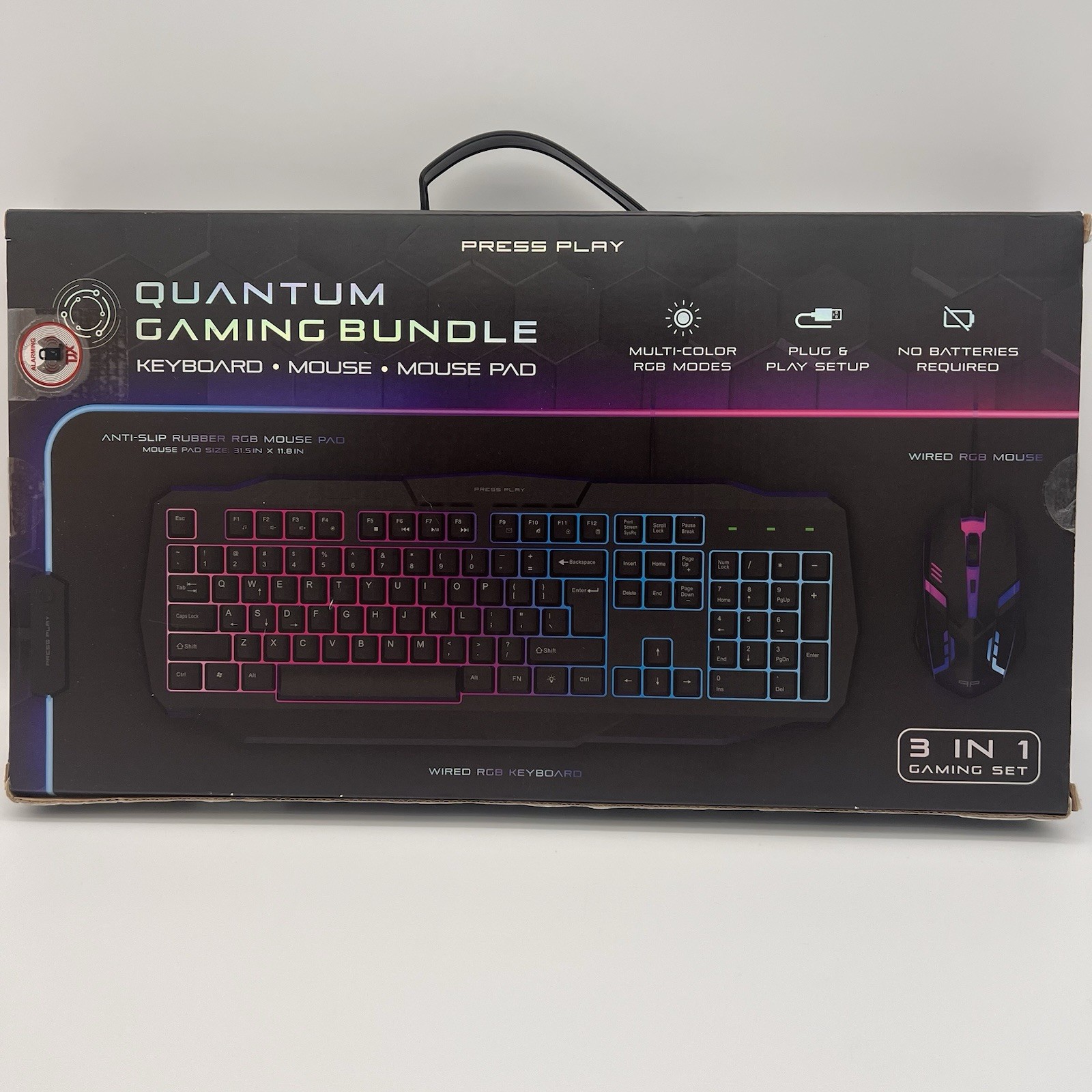 NEW Quantum Gaming Bundle 3 In 1 Gaming Set. RGB Keyboard, Mouse, & Pad