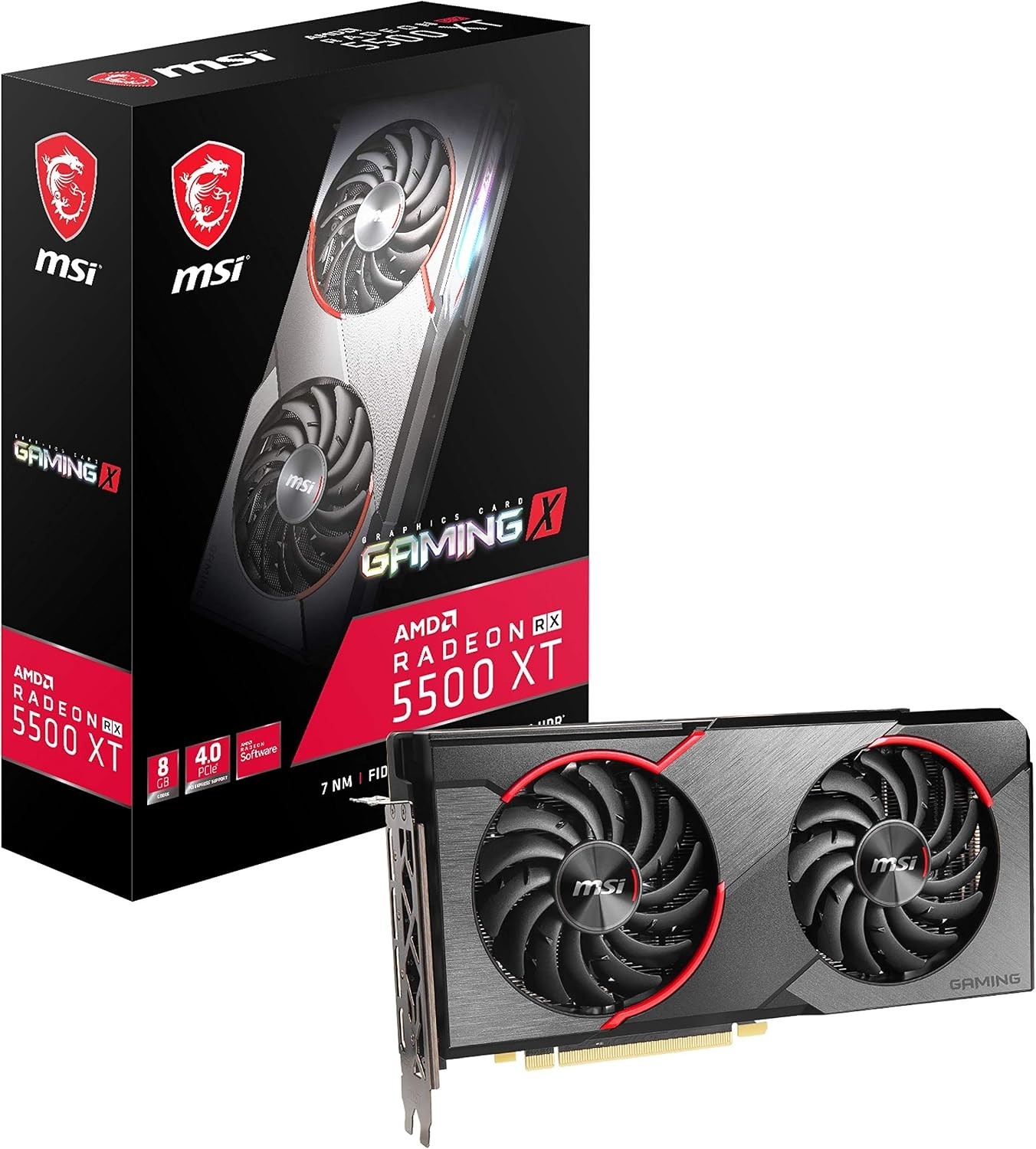 MSI Radeon RX 5500 XT GAMING X 8GB GDDR6 Graphics Card Twin Frozr 7 912-V382-001