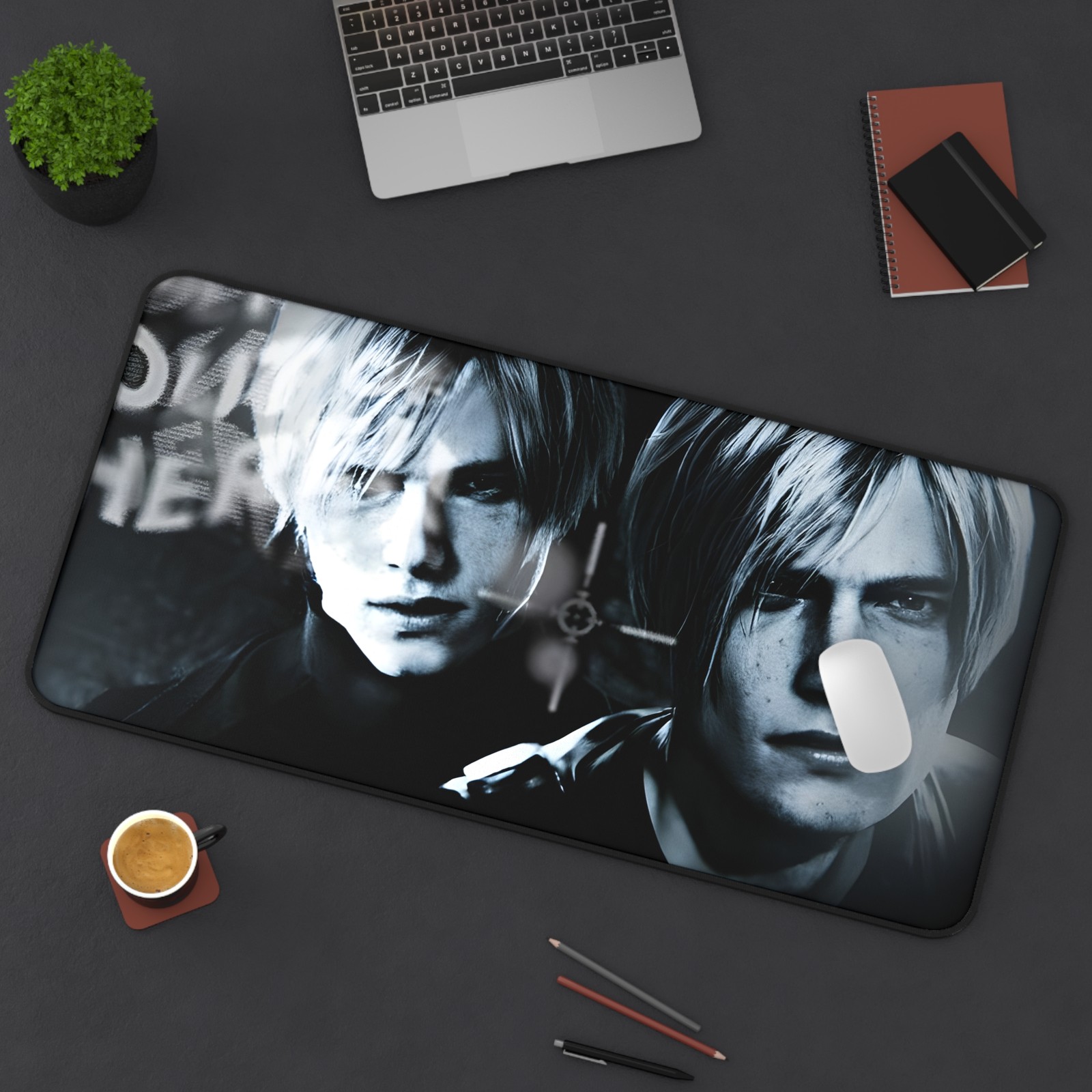 Leon S. Kennedy Faces Desk Mat | Video Game Character Mousepad