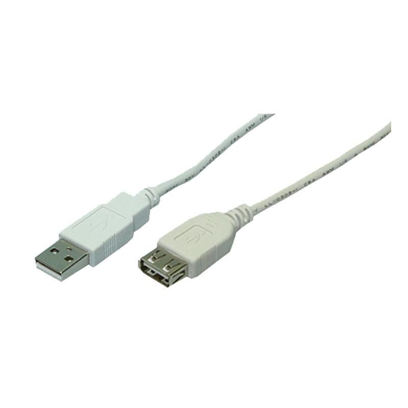 LogiLink CU0010 USB 2.0 cable USB-A/M to USB-A/F, grey, 2 m 2m 2.0, m, A, M ~E~