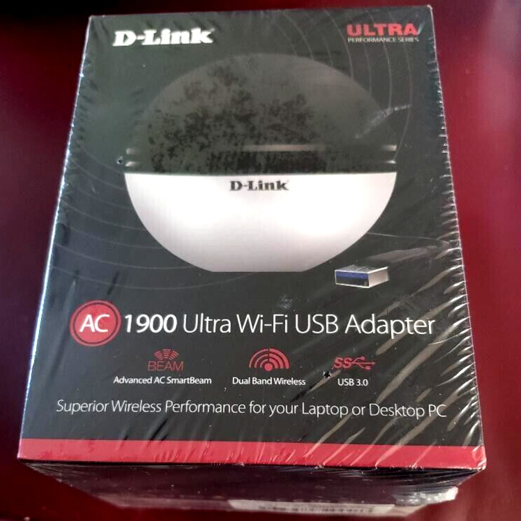 D-Link AC1900 Ultra Wi-Fi USB 3.0 Dual Band Long Range Wireless Adapter NIB