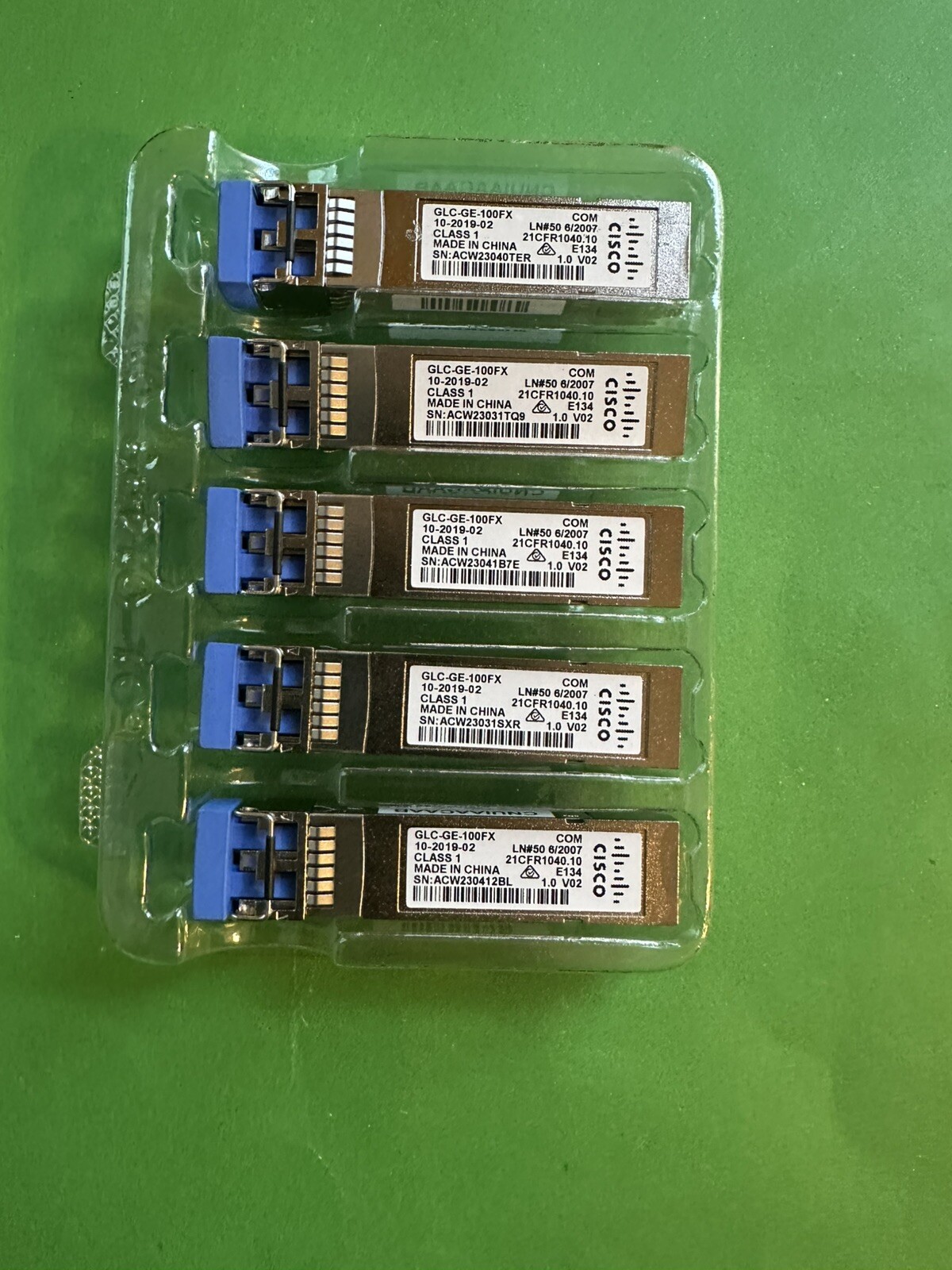 Original Cisco GLC-GE-100FX.- Price Is For 1pc. A Pack of 5pcs Is $300each