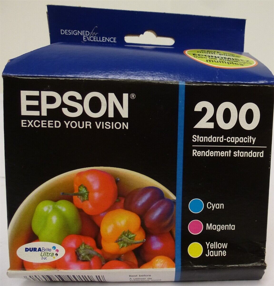 EPSON GENUINE Ink Cartridge 200 Cyan Magenta Yellow exp 02 2020 NEW