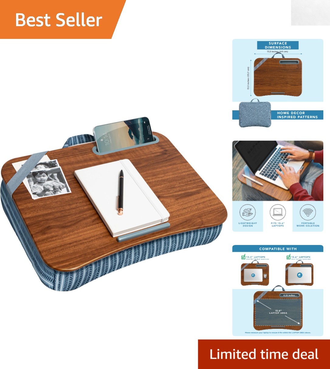 Comfortable Arrow Stripes Lap Desk - Lightweight & Multifunctional 2-Pack Option