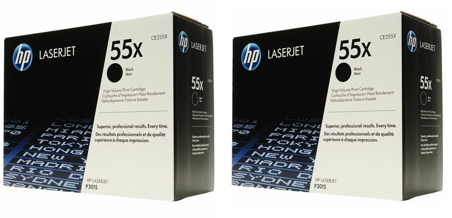 2 Genuine UNUSED HP 55X Toners Never Put into a Printer CE255X *UNUSED NO BOX*