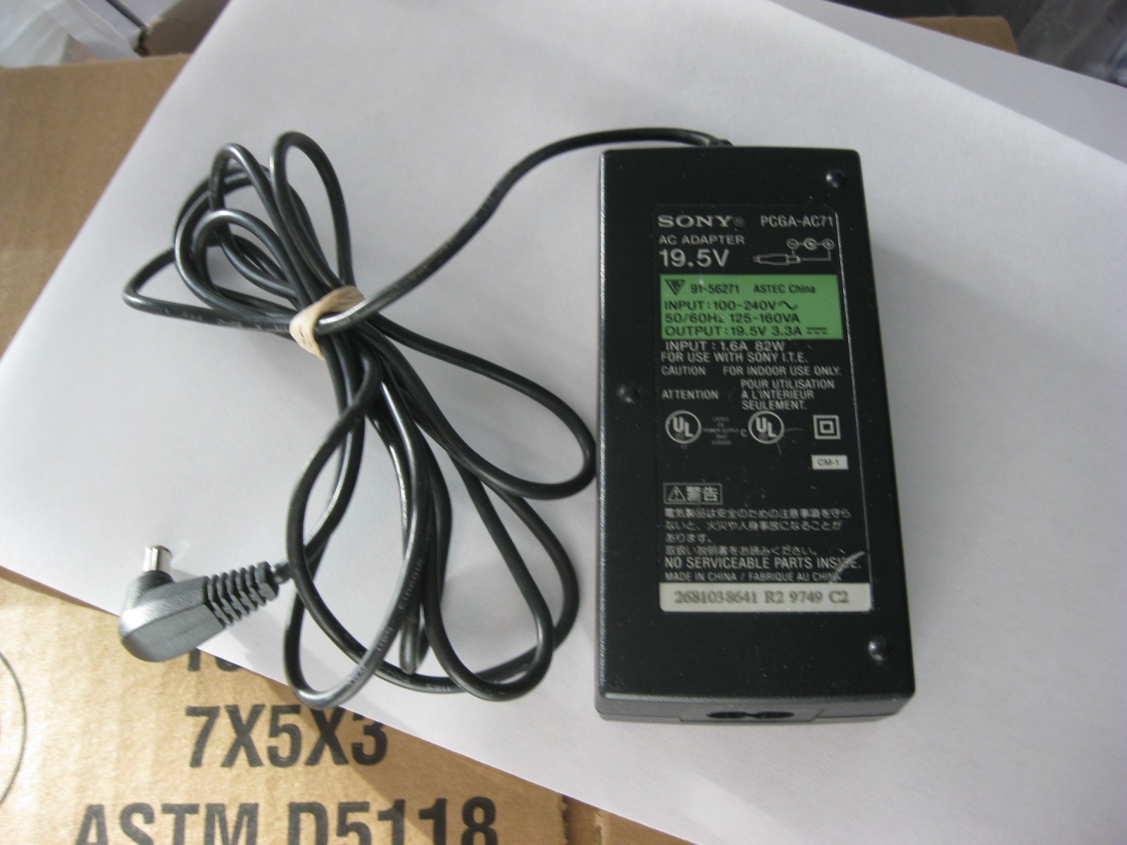 SONY PCGA-AC71 AC Power Adapter Charger 19.5V 3.3A - 