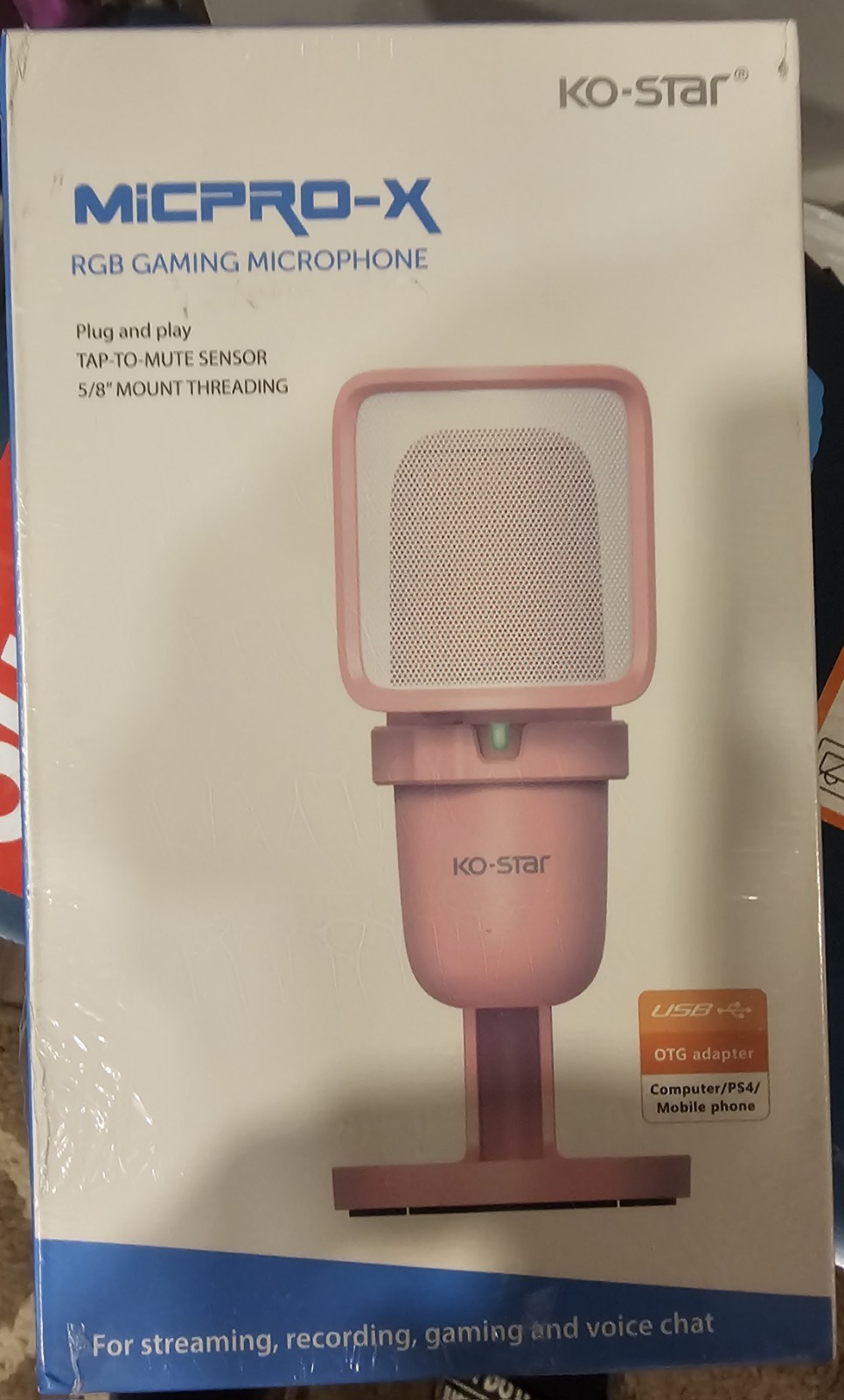 New Ko-star Professional Rgb Gaming Microphone PINK