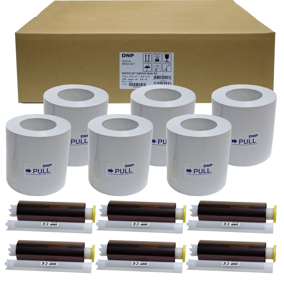 DNP QW410 6-Pack 4x6 Paper & Ink Ribbon Kit 150 6 sets (900 Prints)