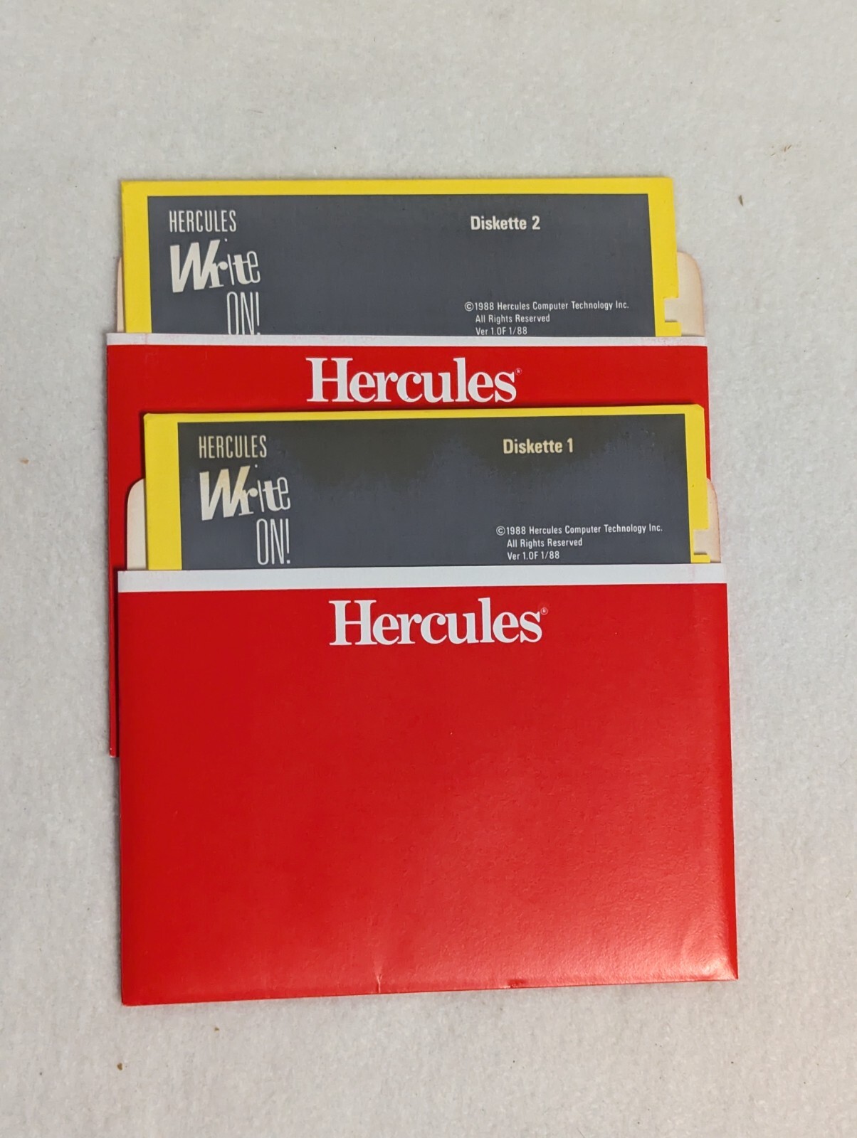 Vtg 1988 Hercules Write On RamFont Word Processor IBM PC 5.25" Floppy Disks