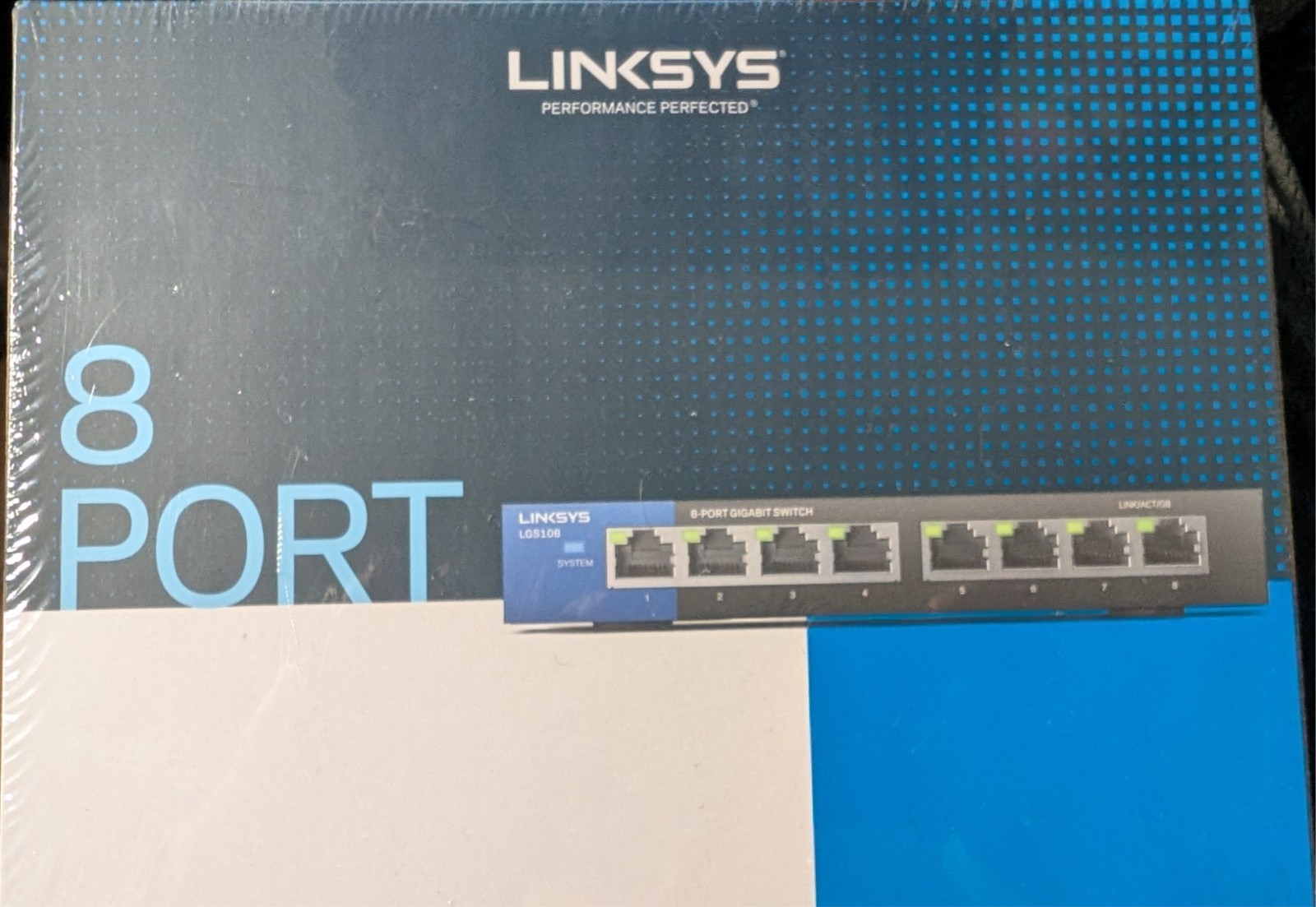 Linksys 8 Port Unmanaged Switch Model# LGS108 SEALED