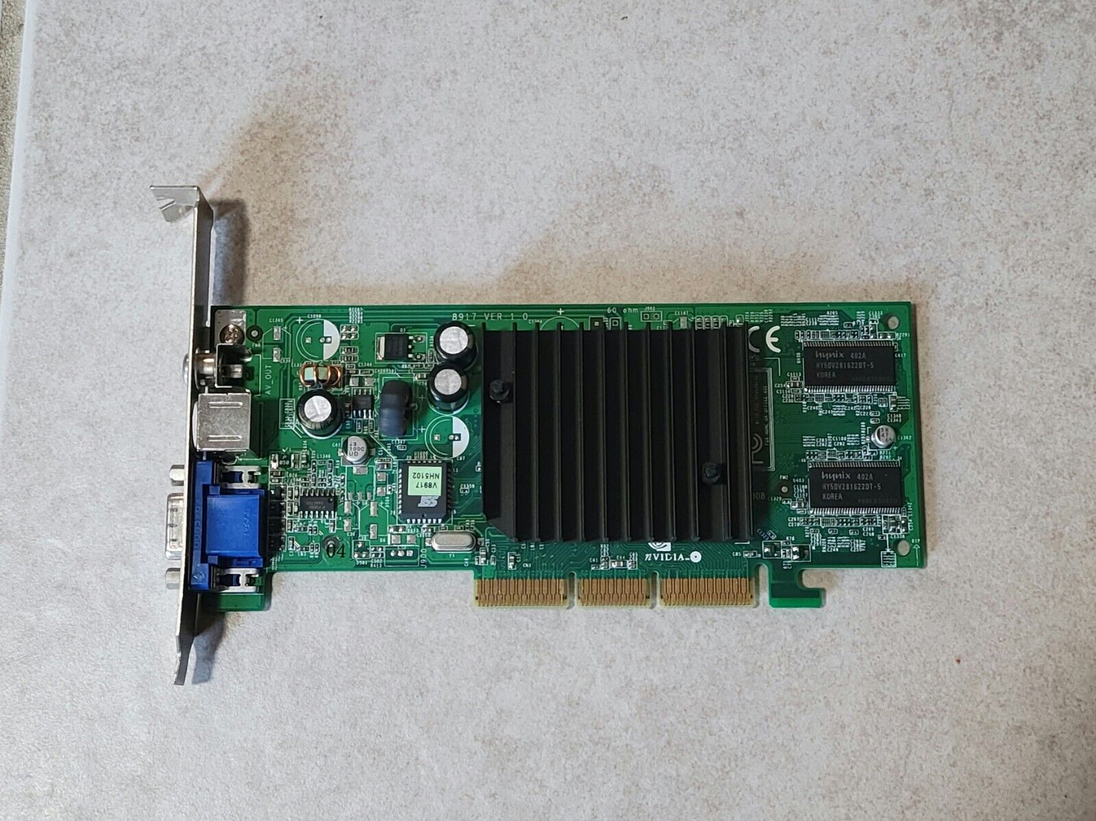 VINTAGE COMPUTER NVIDIA VIDEO CARD 64MB AGP MS8917H1-100-M05 or HP 5187-3705