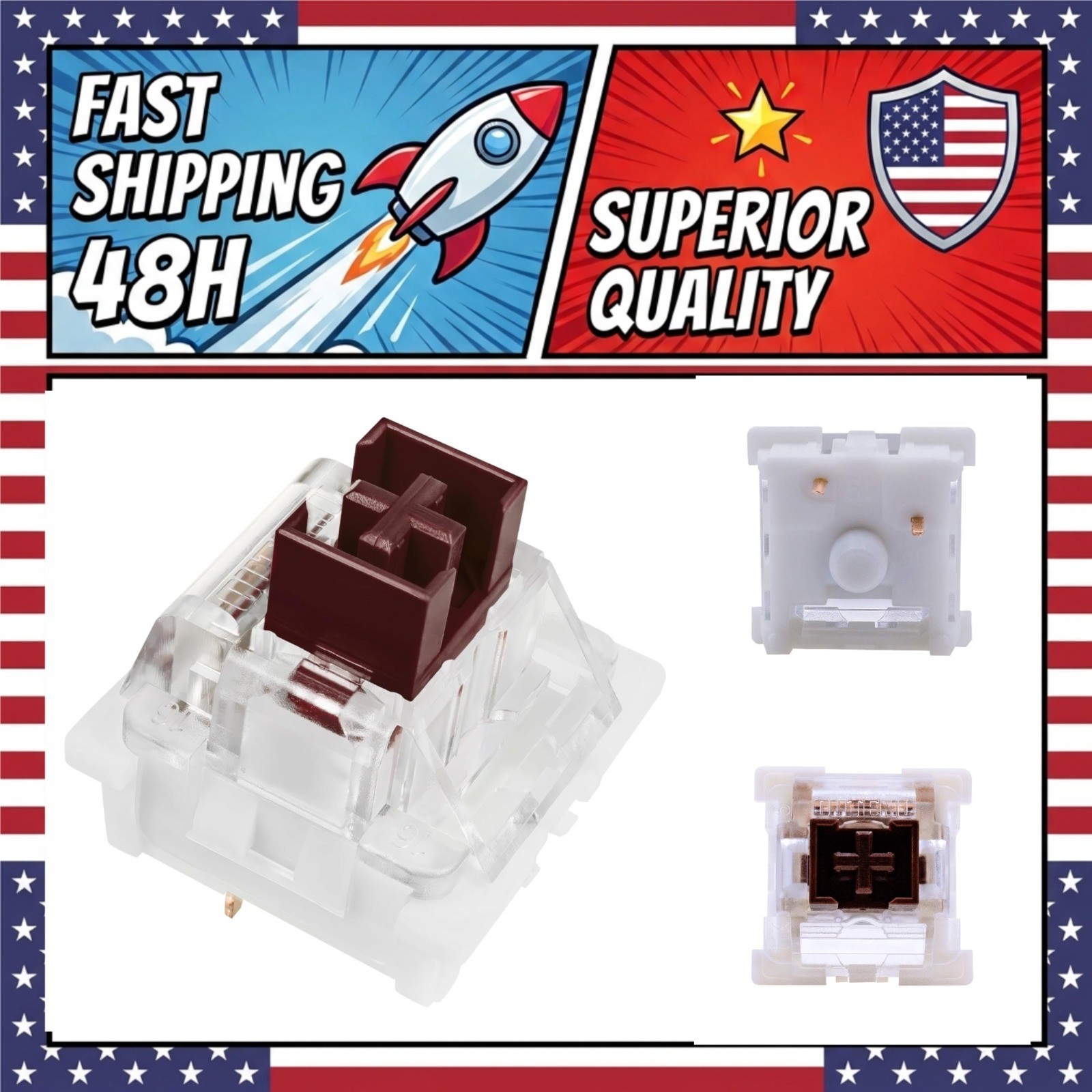 Outemu Brown Switches 3 Pin Tactile RGB Dustproof for Mechanical Keyboard 36