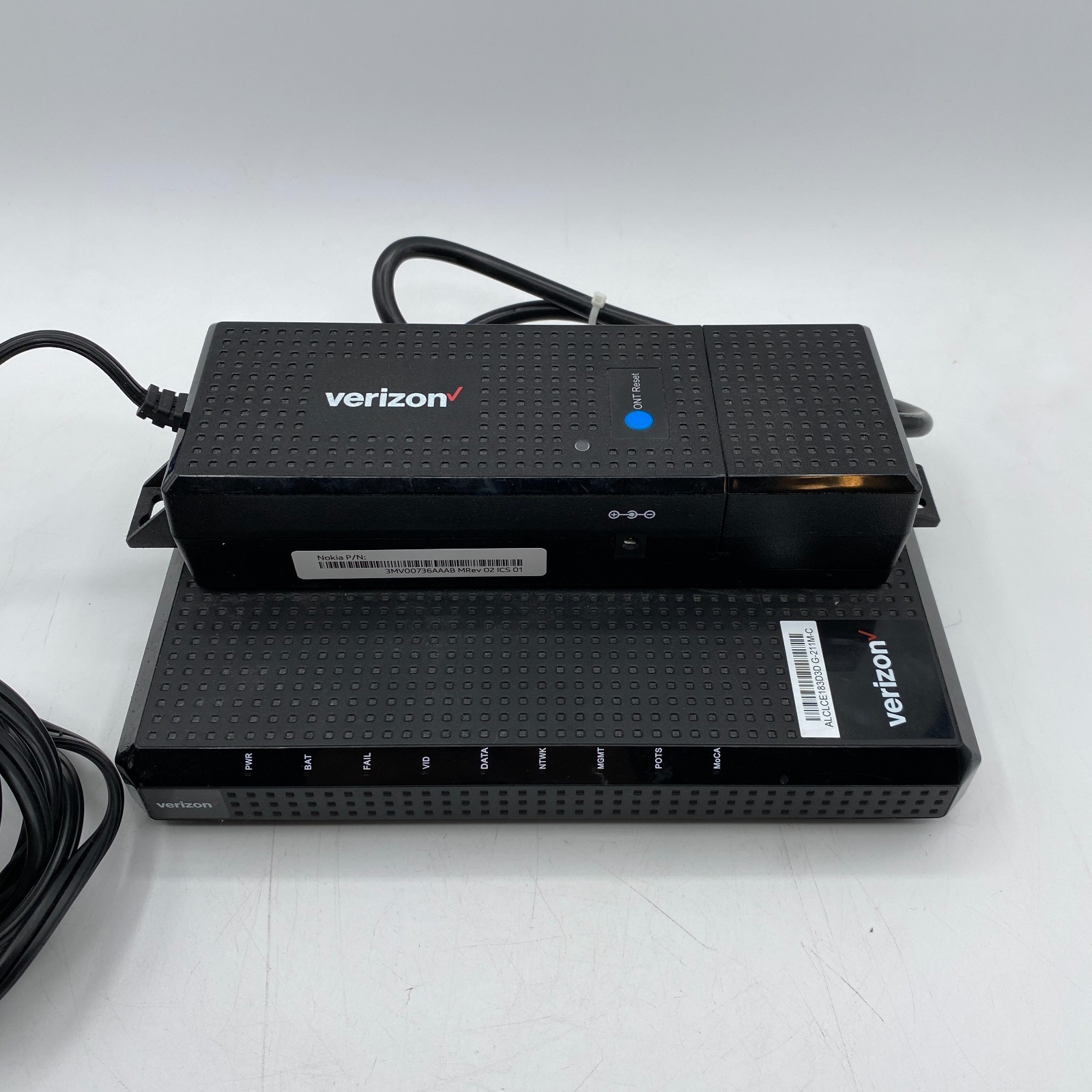 Verizon Fios Nokia G-211M-C ONT Optical Network Terminal w/ 3MV00736AAAB Power