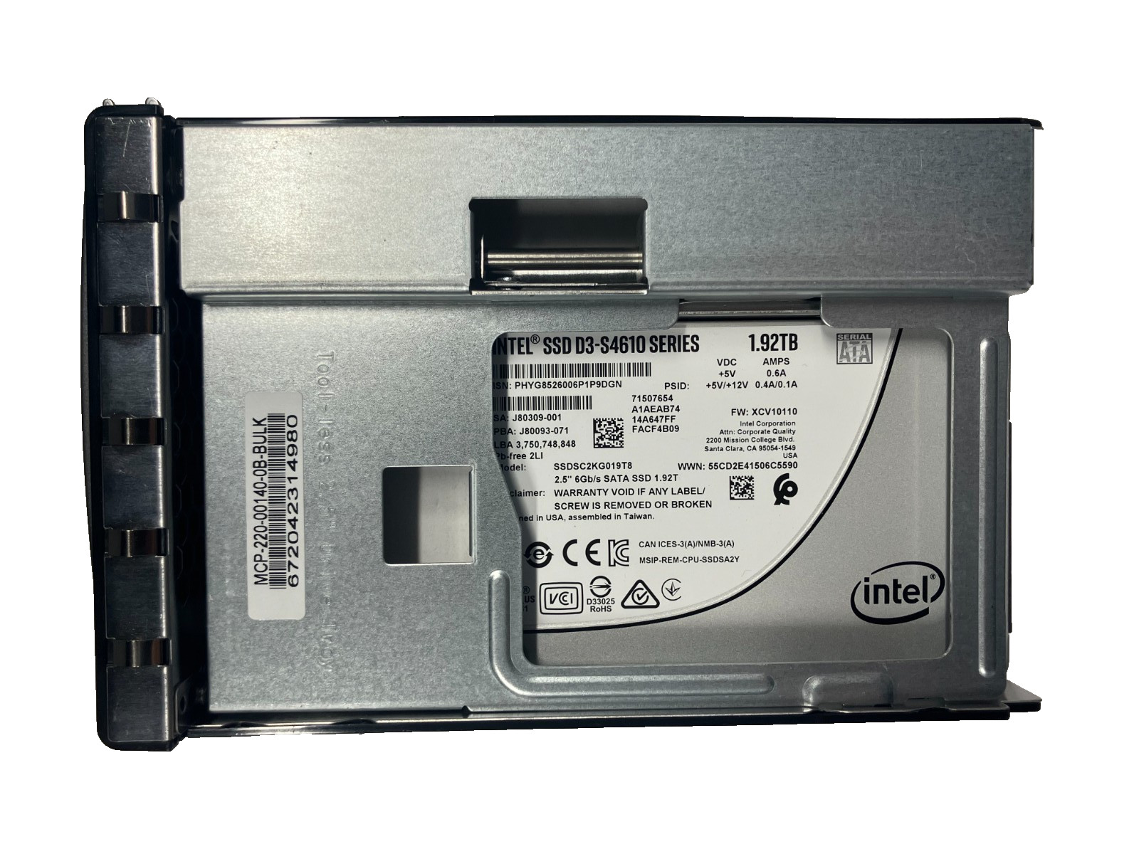 Intel SSDSC2KG019T8 SSD 1.92TB SATA 6Gb/s 2.5" 512 b/s
