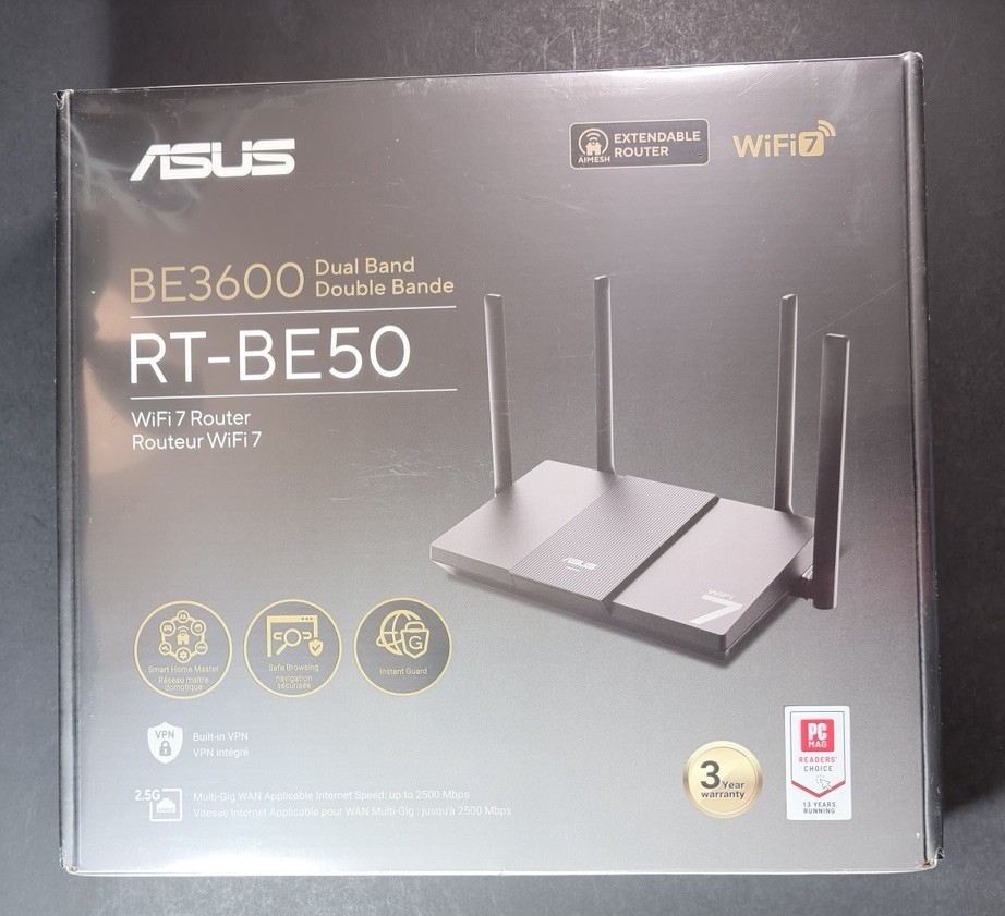 ASUS Dual Band WiFi 7 Router RT-BE50 NEW
