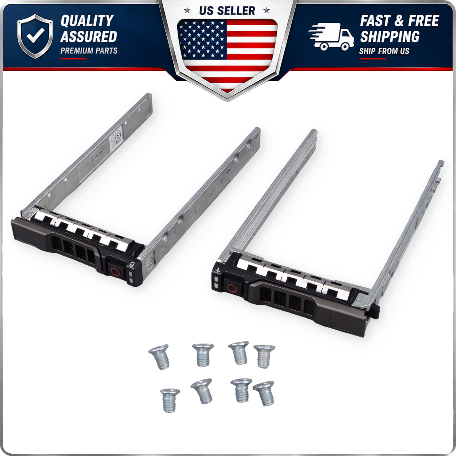 2PCS 2.5in SAS SATA HDD Caddy Tray For Dell PowerEdge R730 R630 R720 G176J Set