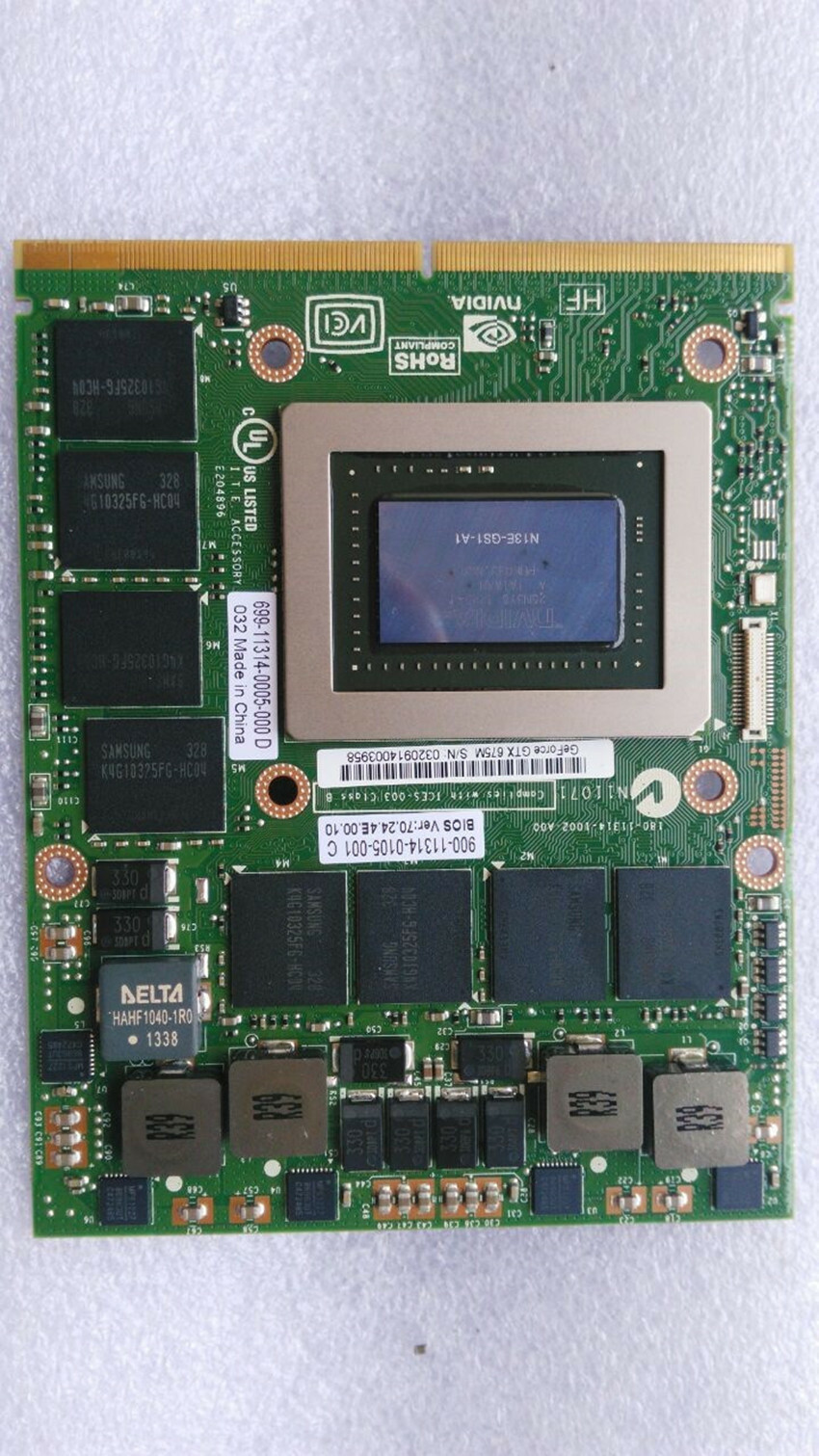 DELL NVIDIA GTX675m DDR5 2GB Video Card FOR ALIENWARE MSI CLEVO N13E-GS1-A1